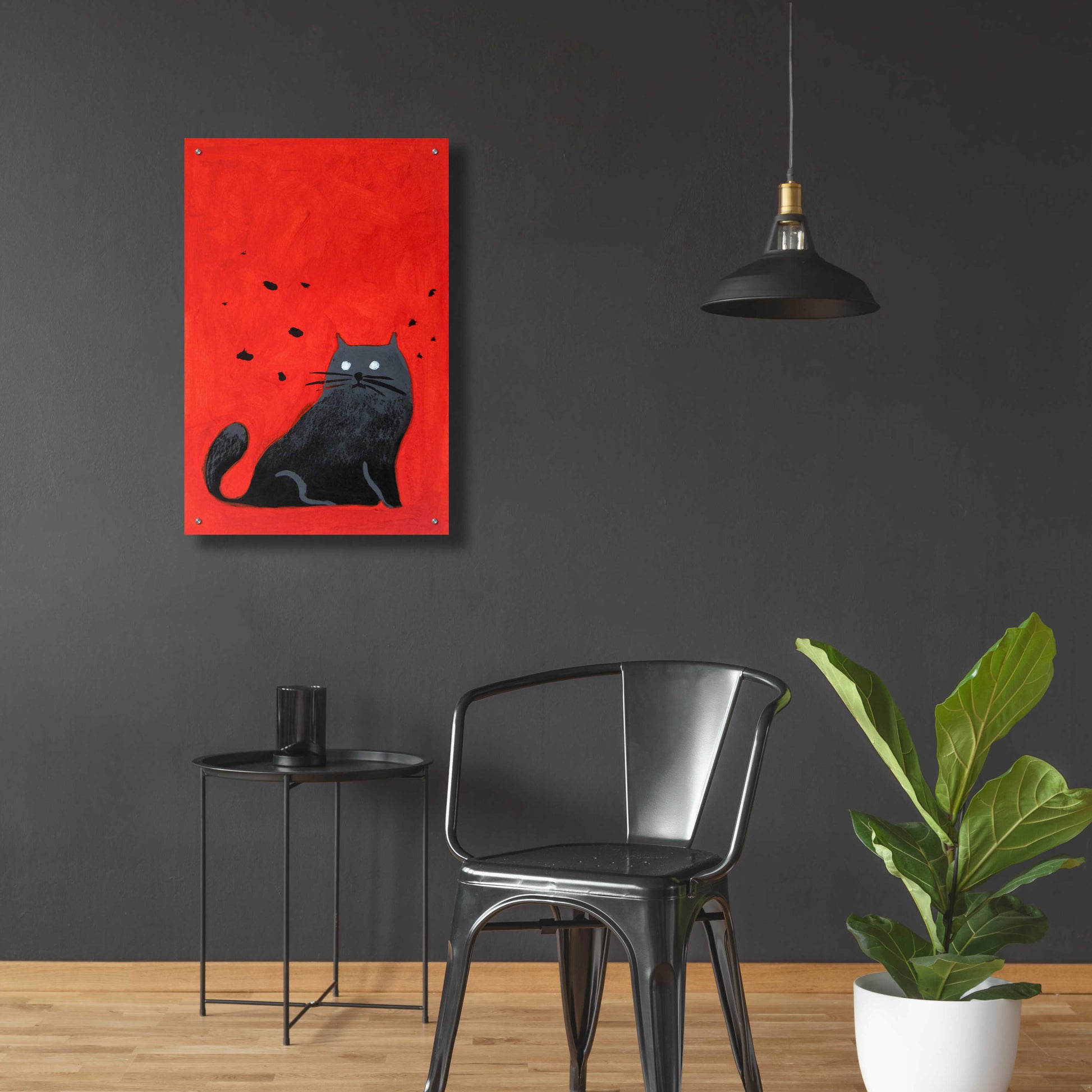 Epic Art 'Stray Black Cat' by Robert Filiuta, Acrylic Glass Wall Art,24x36