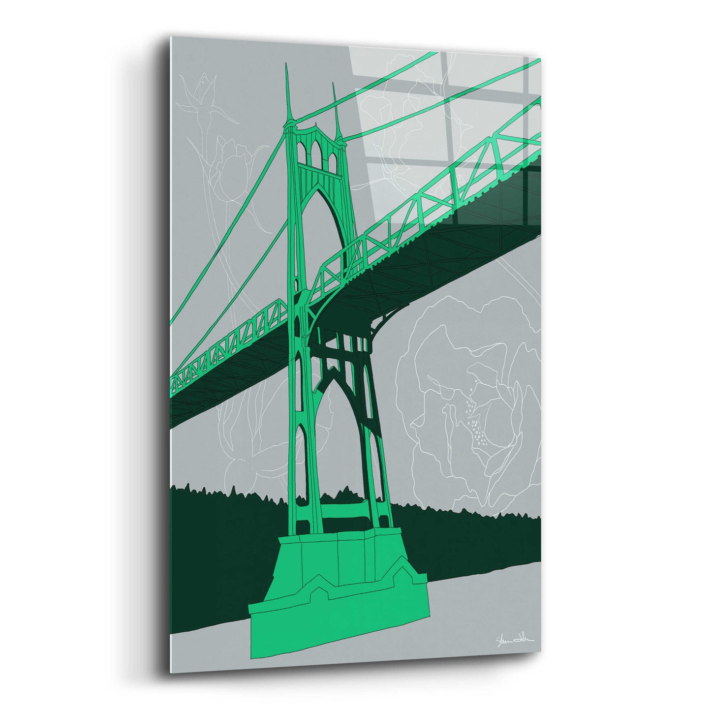 Epic Art 'St. Johns Bridge - Portland' by Shane Donahue, Acrylic Glass Wall Art,12x16