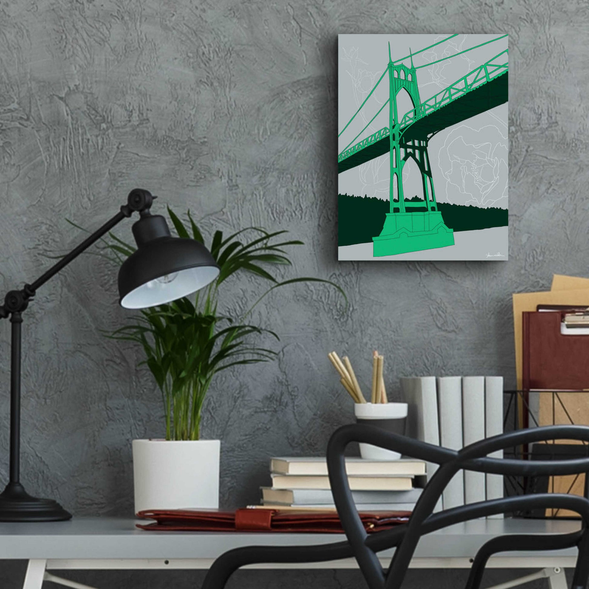 Epic Art 'St. Johns Bridge - Portland' by Shane Donahue, Acrylic Glass Wall Art,12x16