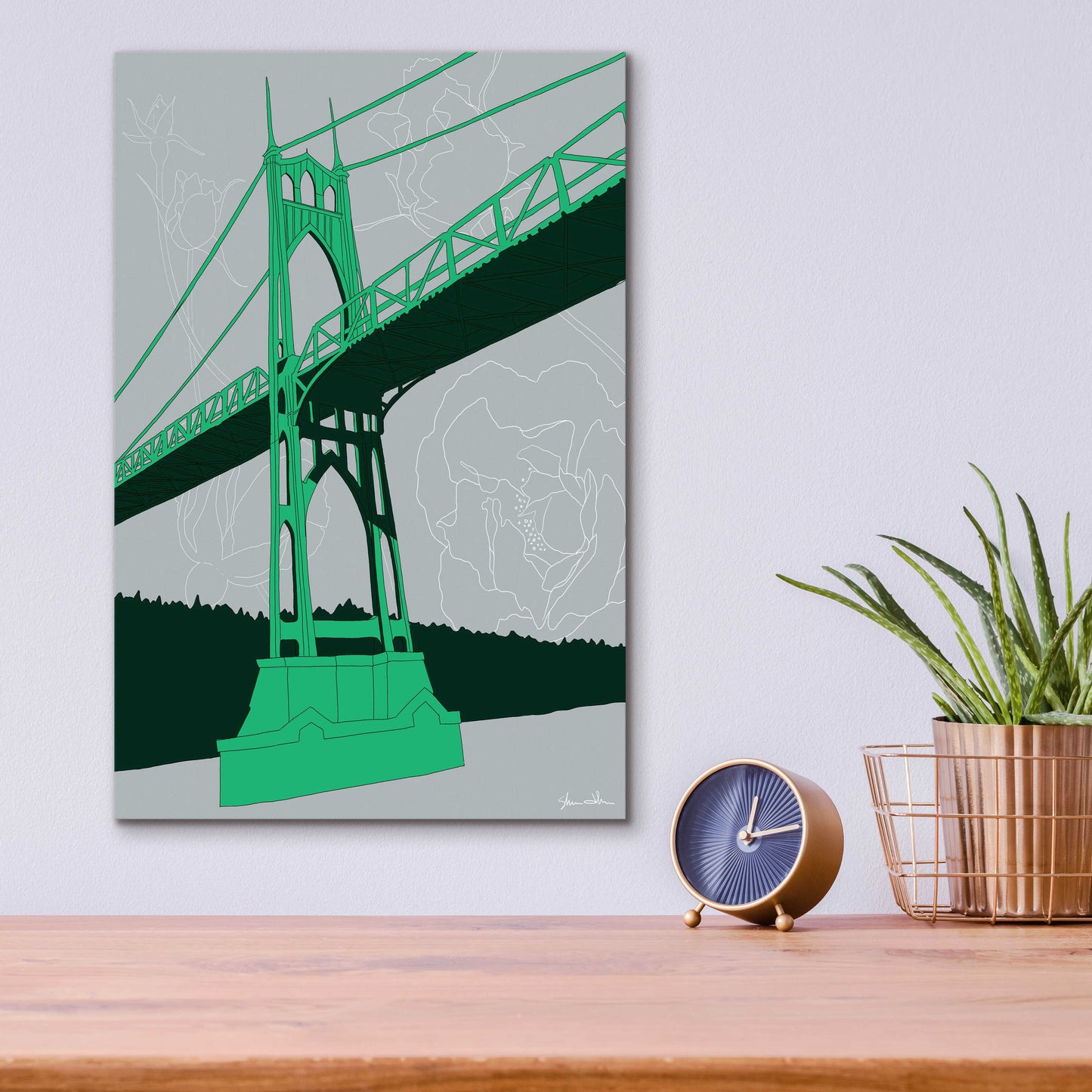 Epic Art 'St. Johns Bridge - Portland' by Shane Donahue, Acrylic Glass Wall Art,12x16