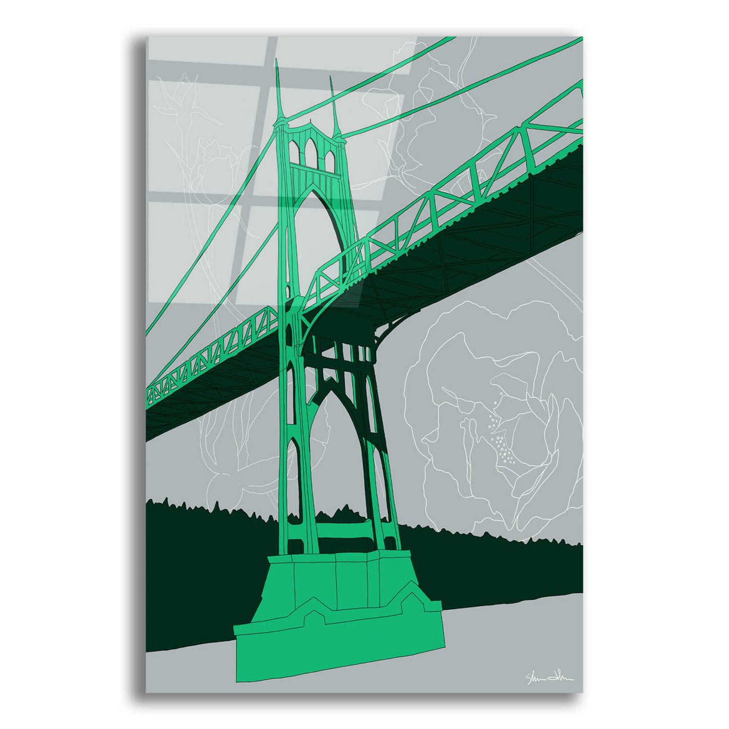 Epic Art 'St. Johns Bridge - Portland' by Shane Donahue, Acrylic Glass Wall Art,12x16