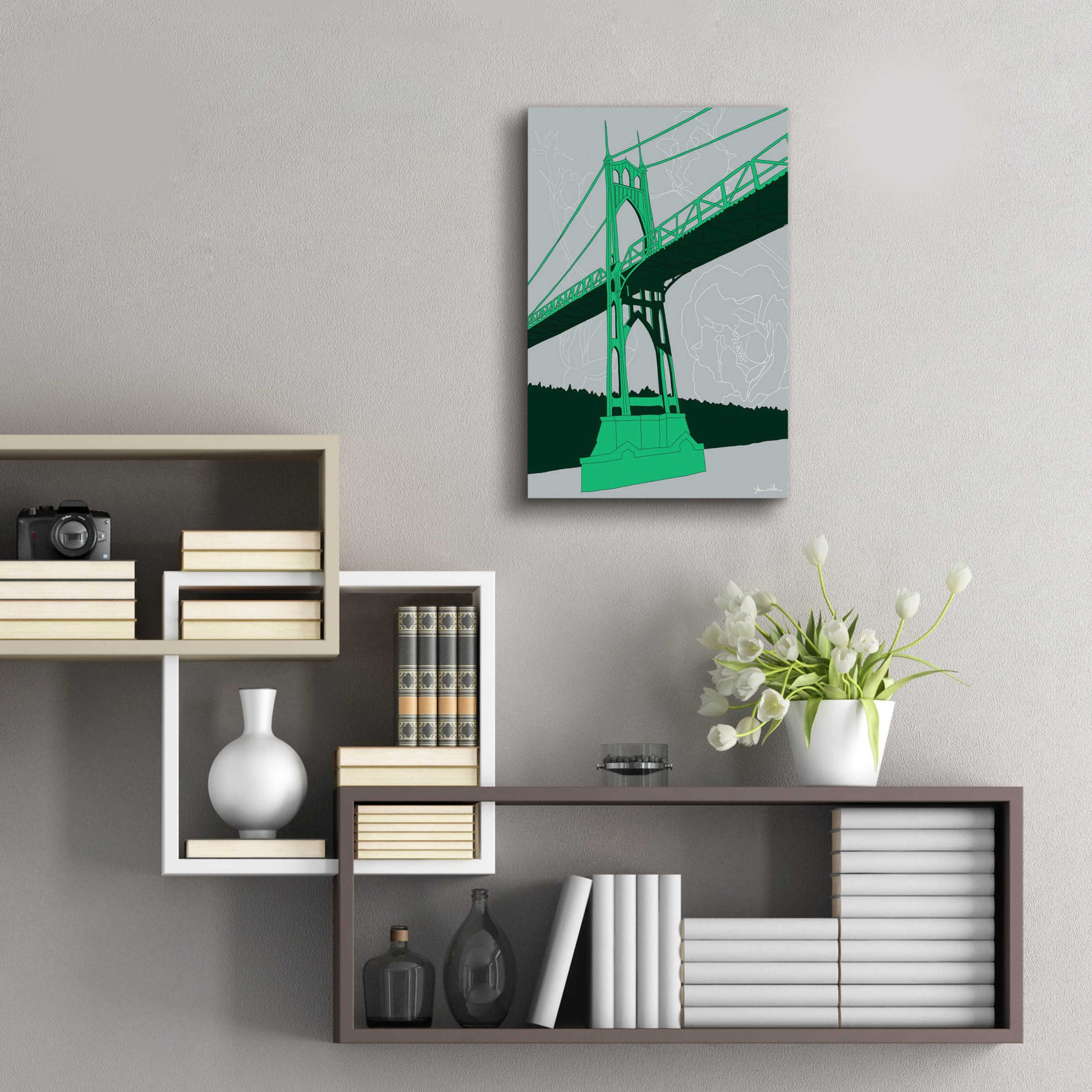 Epic Art 'St. Johns Bridge - Portland' by Shane Donahue, Acrylic Glass Wall Art,16x24