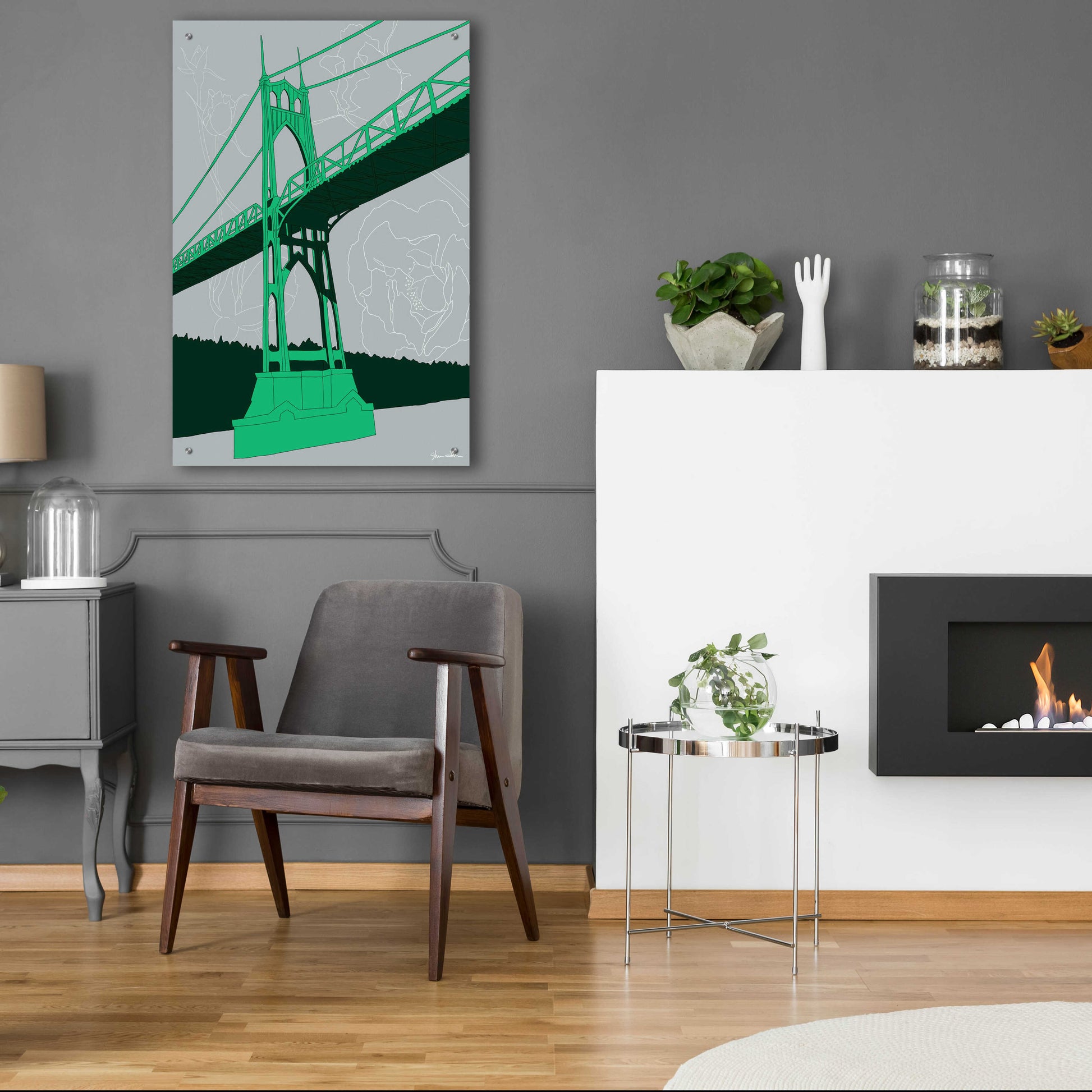 Epic Art 'St. Johns Bridge - Portland' by Shane Donahue, Acrylic Glass Wall Art,24x36