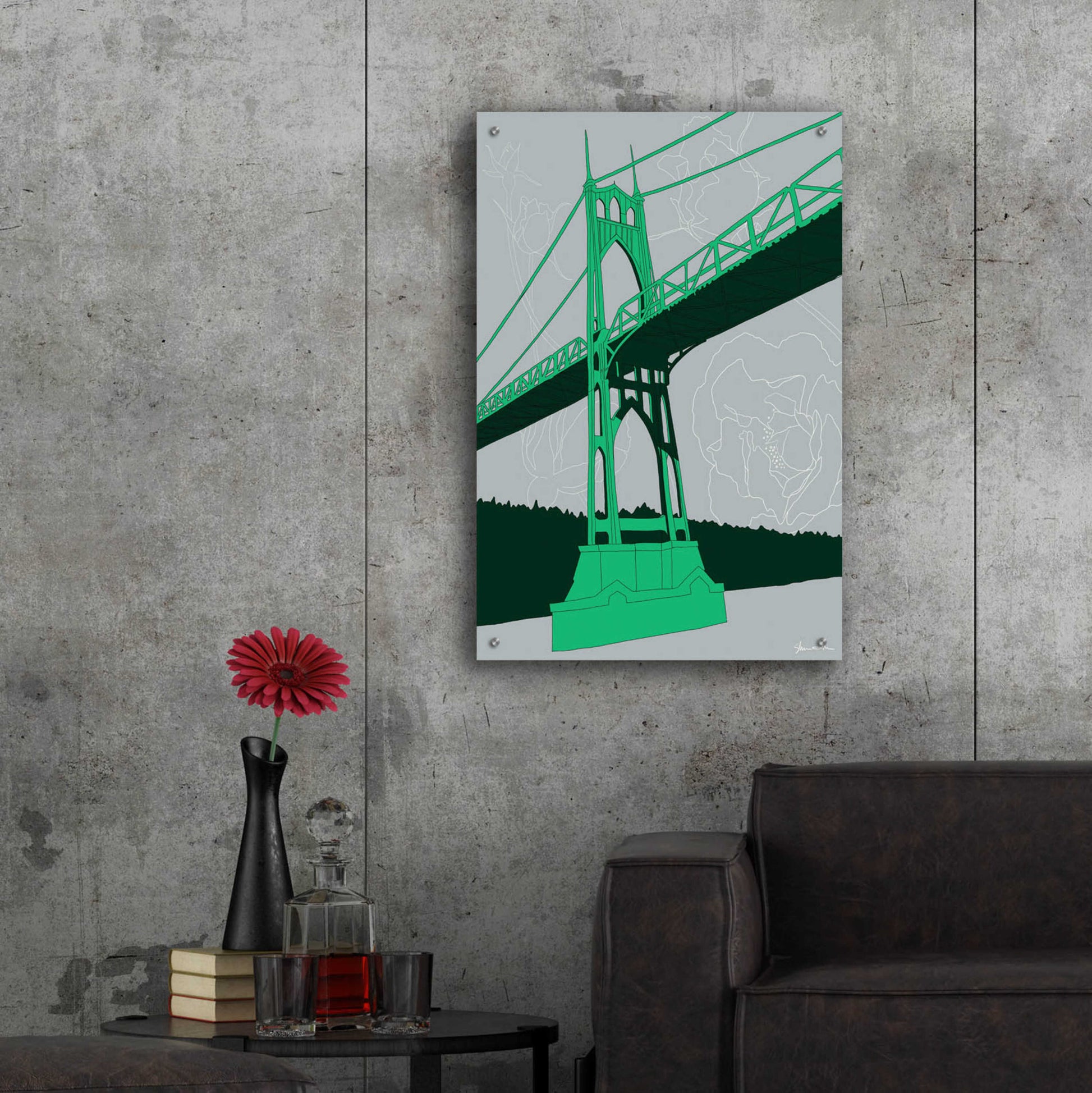 Epic Art 'St. Johns Bridge - Portland' by Shane Donahue, Acrylic Glass Wall Art,24x36