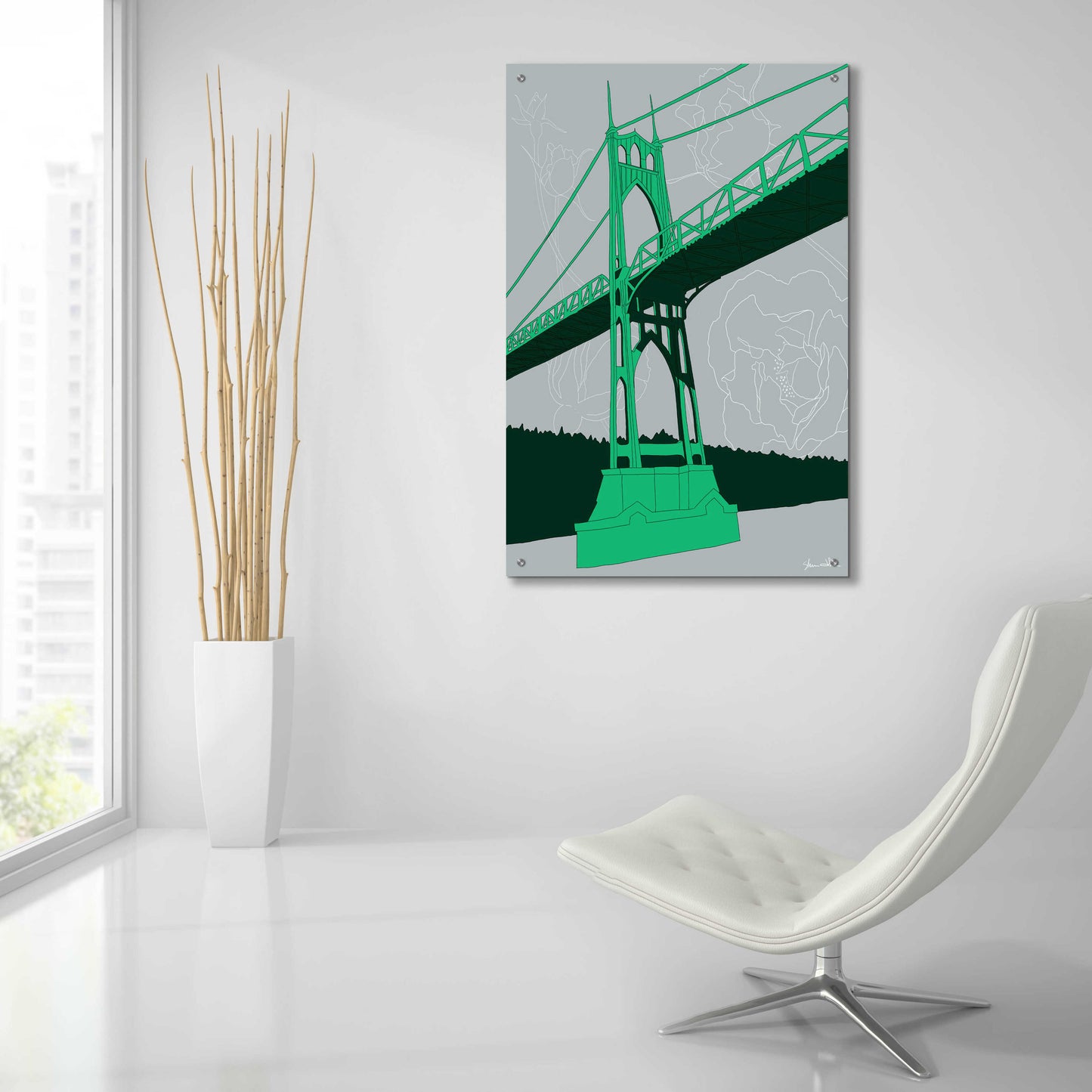 Epic Art 'St. Johns Bridge - Portland' by Shane Donahue, Acrylic Glass Wall Art,24x36