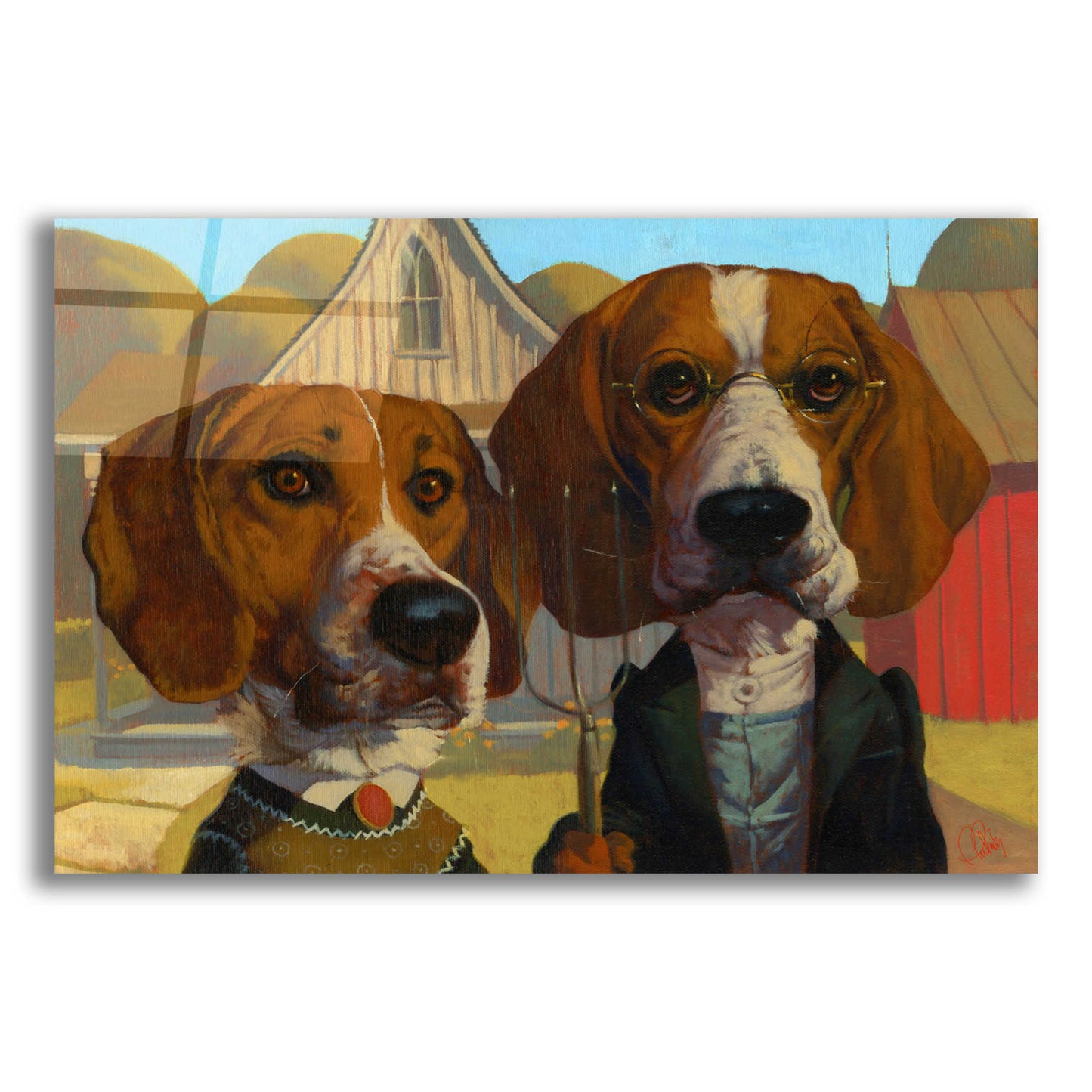 Epic Art 'American Gothic' by Thomas Fluharty, Acrylic Glass Wall Art,16x12