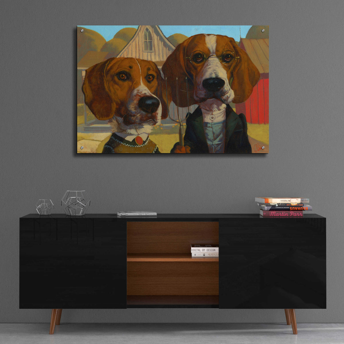 Epic Art 'American Gothic' by Thomas Fluharty, Acrylic Glass Wall Art,36x24