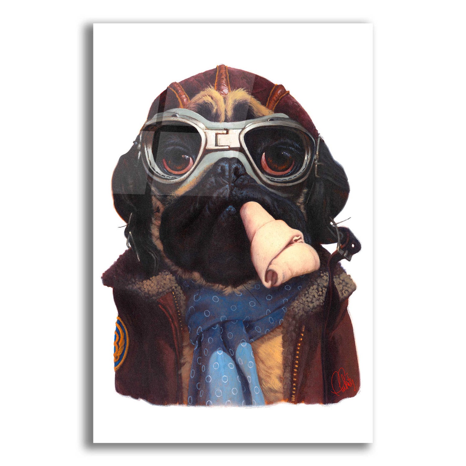 Epic Art 'Aviator Pug' by Thomas Fluharty, Acrylic Glass Wall Art