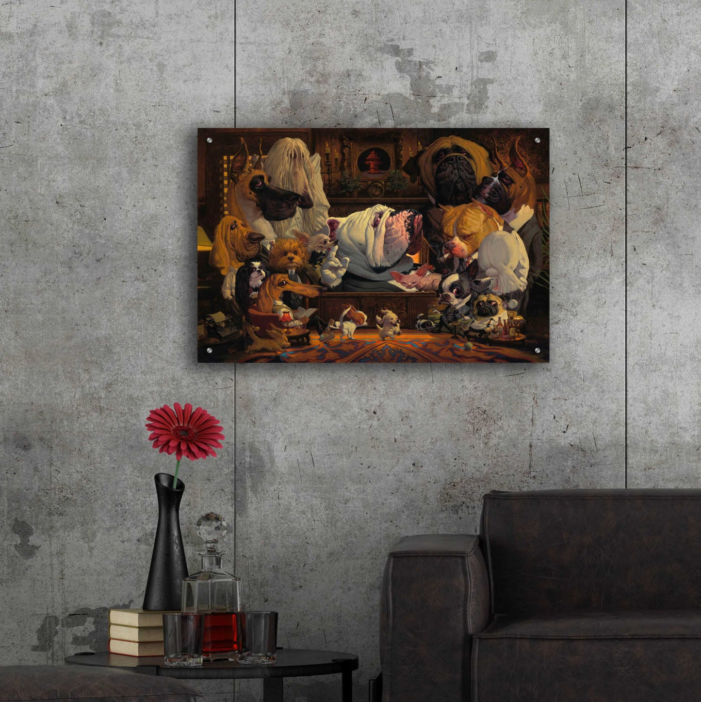 Epic Art 'DogFather' by Thomas Fluharty, Acrylic Glass Wall Art,36x24
