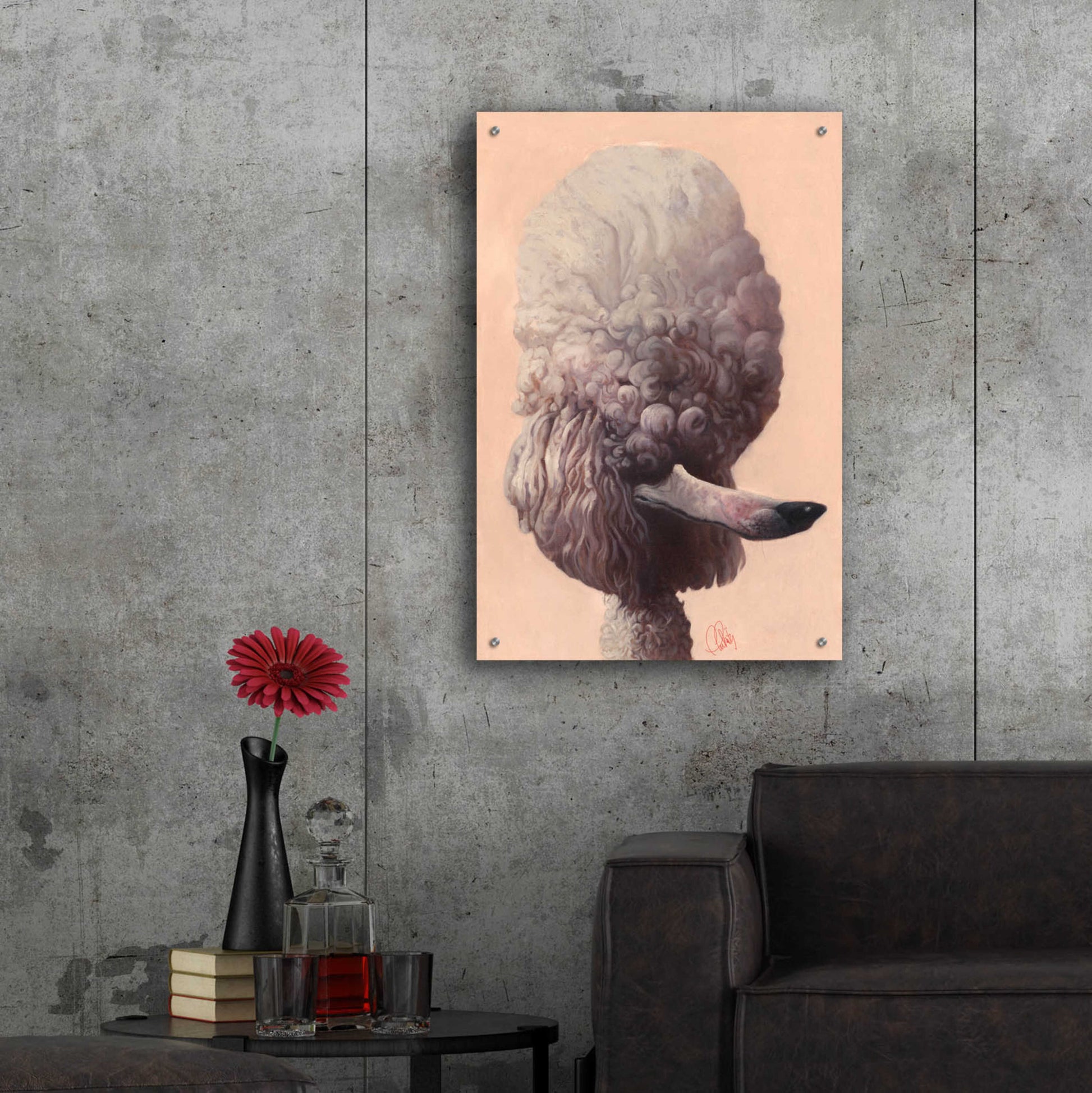 Epic Art 'Poodle' by Thomas Fluharty, Acrylic Glass Wall Art,24x36