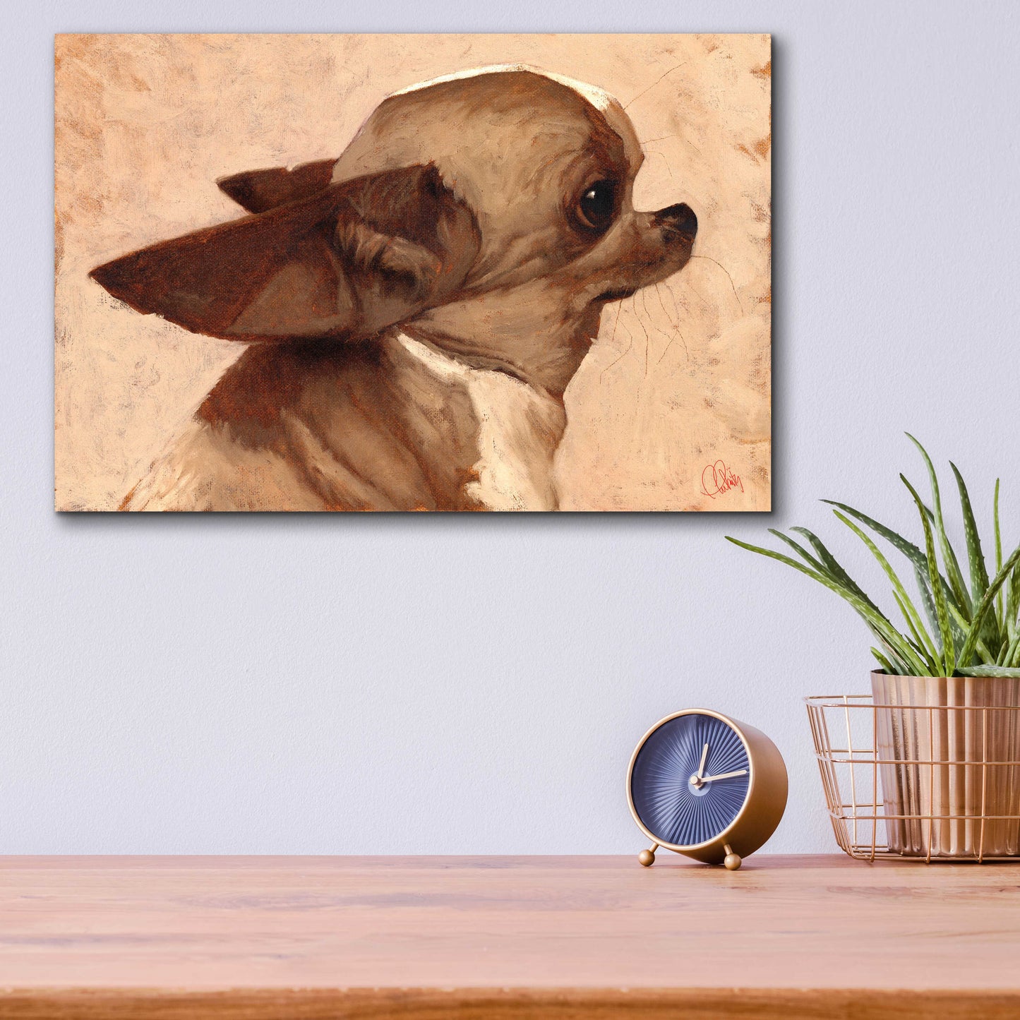 Epic Art 'Profile-Chihuahua' by Thomas Fluharty, Acrylic Glass Wall Art,16x12