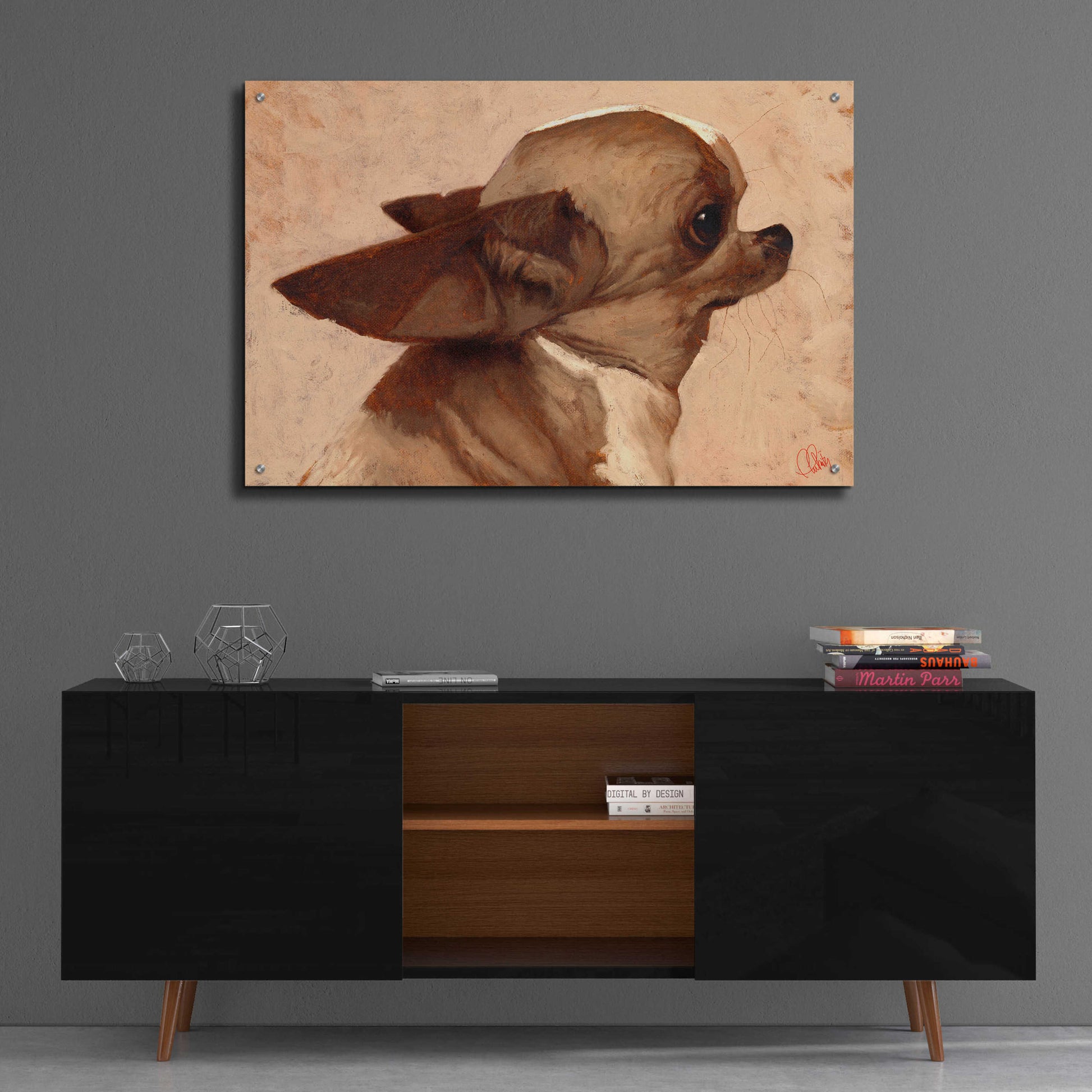 Epic Art 'Profile-Chihuahua' by Thomas Fluharty, Acrylic Glass Wall Art,36x24