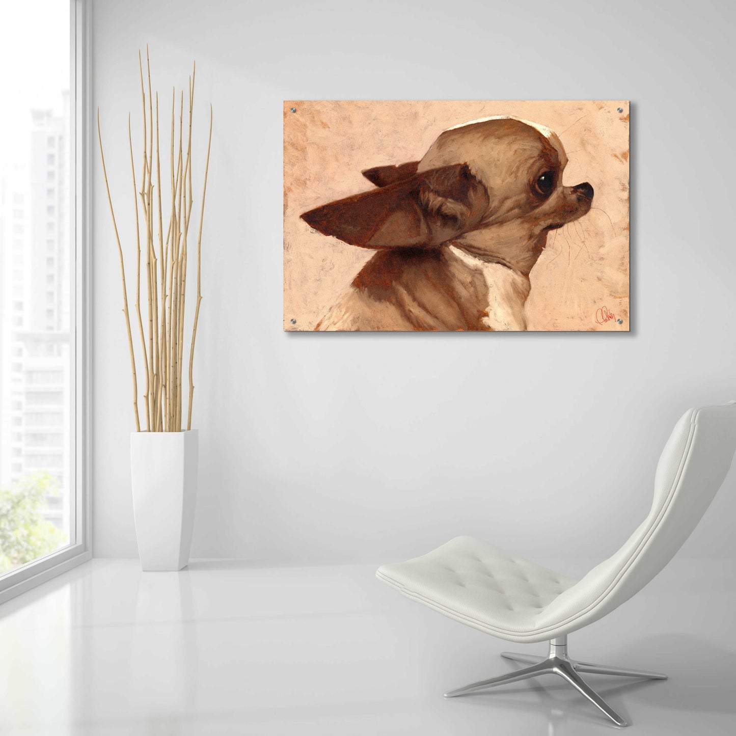 Epic Art 'Profile-Chihuahua' by Thomas Fluharty, Acrylic Glass Wall Art,36x24