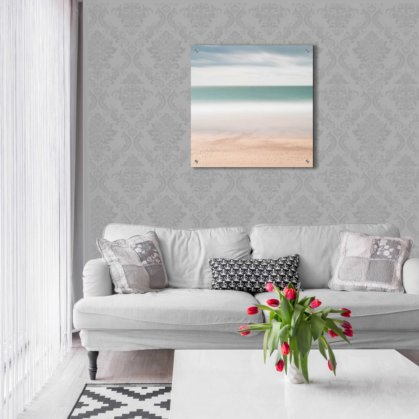 Epic Art 'Beach Sea Sky' by Wilco Dragt, Acrylic Glass Wall Art,24x24