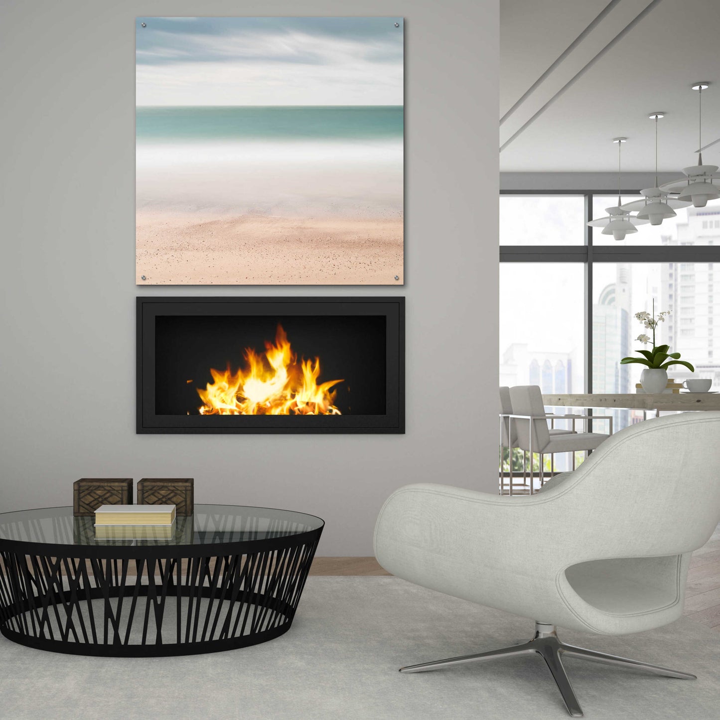 Epic Art 'Beach Sea Sky' by Wilco Dragt, Acrylic Glass Wall Art,36x36