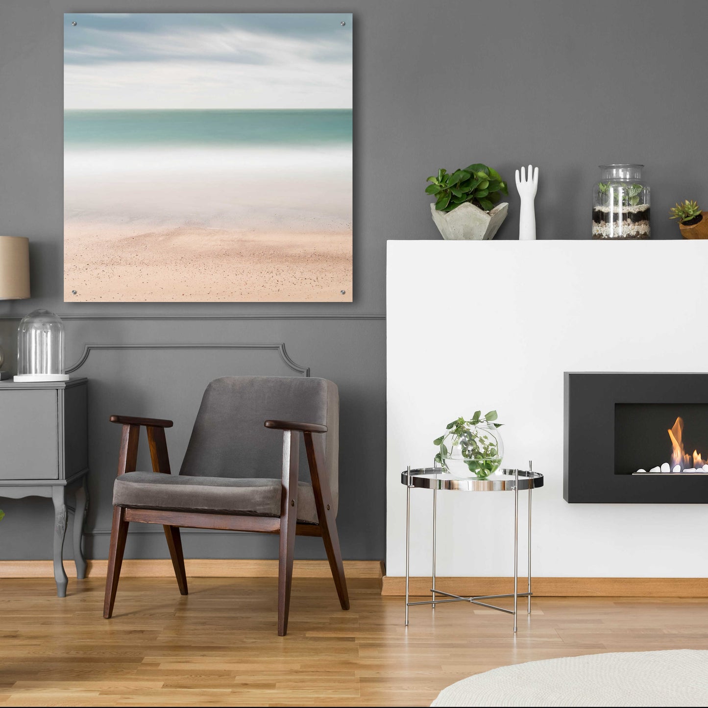 Epic Art 'Beach Sea Sky' by Wilco Dragt, Acrylic Glass Wall Art,36x36