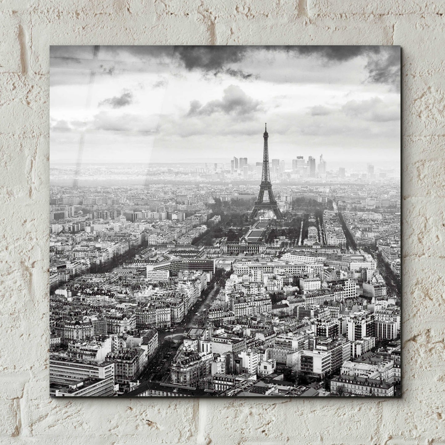 Epic Art 'La Tour Eiffel et La Defense' by Wilco Dragt, Acrylic Glass Wall Art,12x12