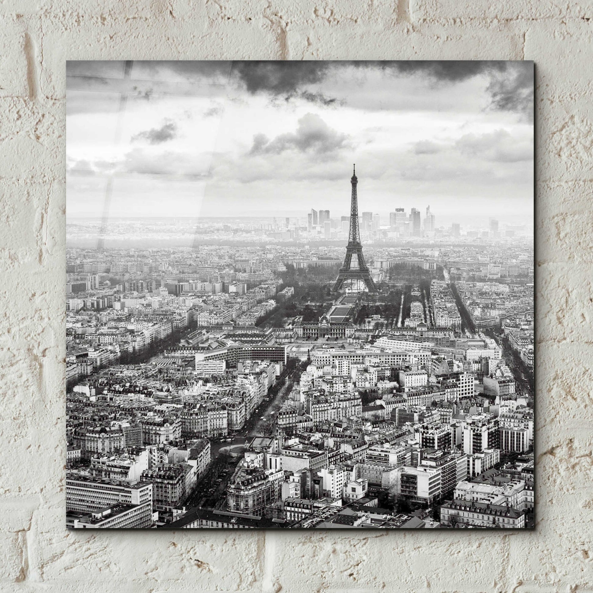 Epic Art 'La Tour Eiffel et La Defense' by Wilco Dragt, Acrylic Glass Wall Art,12x12