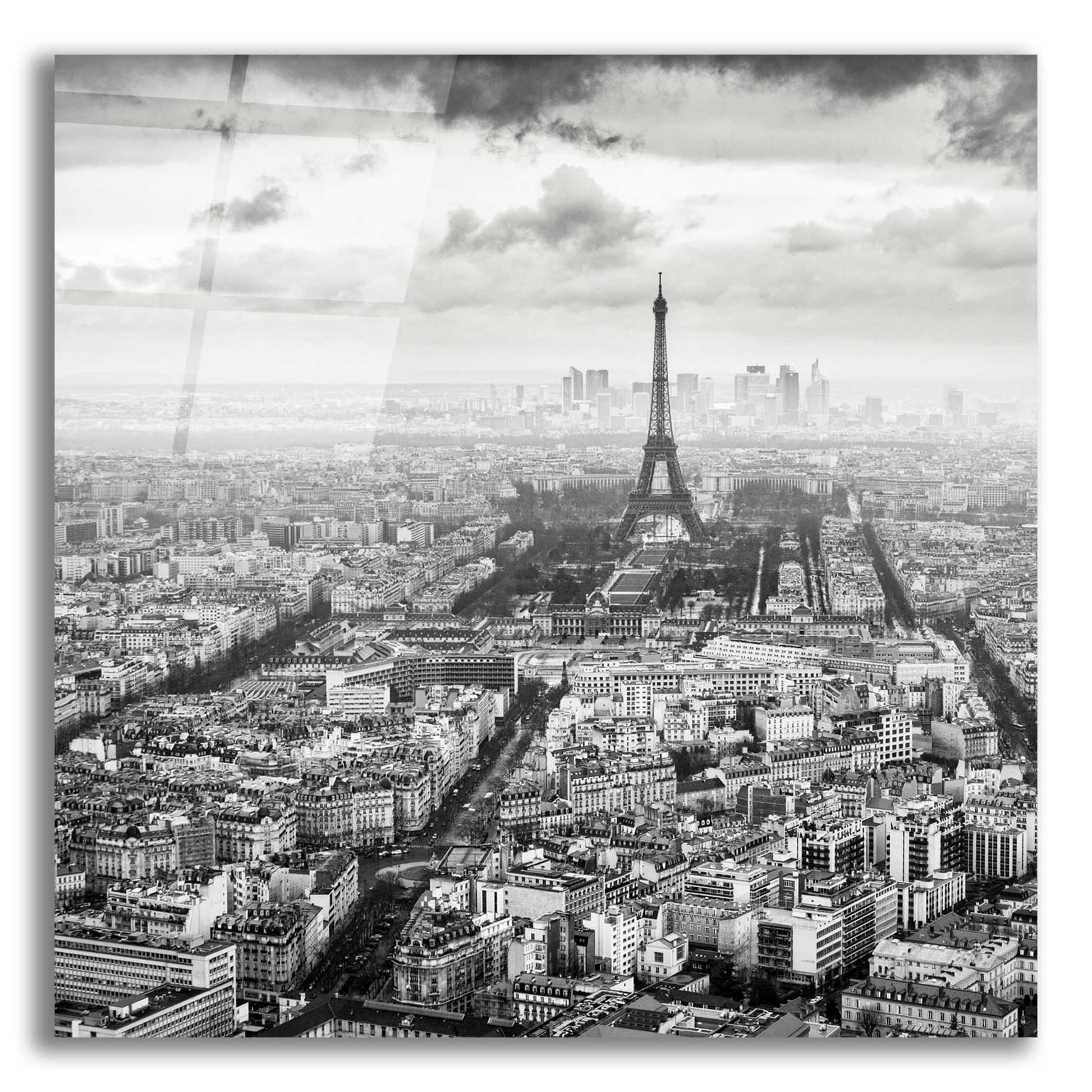 Epic Art 'La Tour Eiffel et La Defense' by Wilco Dragt, Acrylic Glass Wall Art,12x12