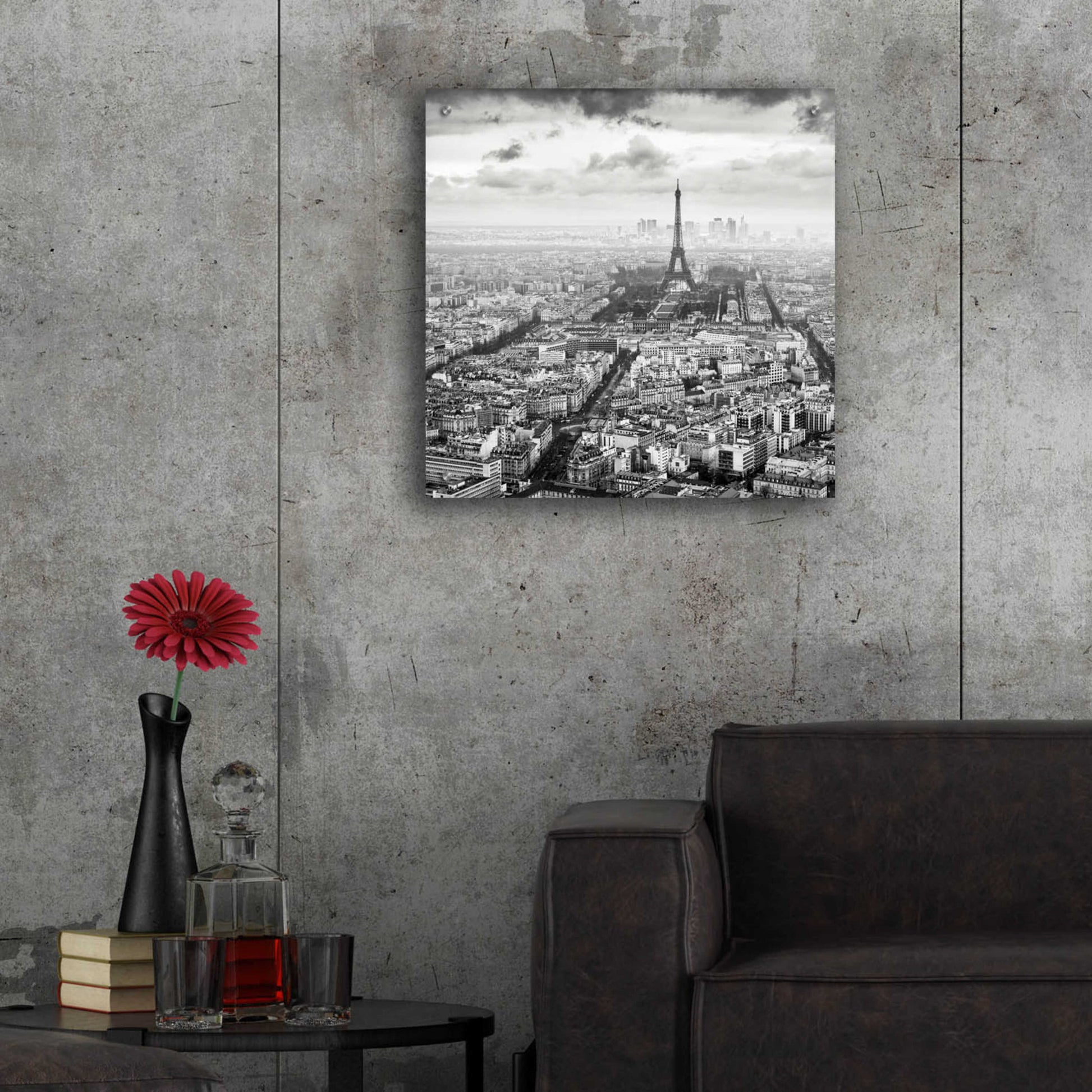 Epic Art 'La Tour Eiffel et La Defense' by Wilco Dragt, Acrylic Glass Wall Art,24x24