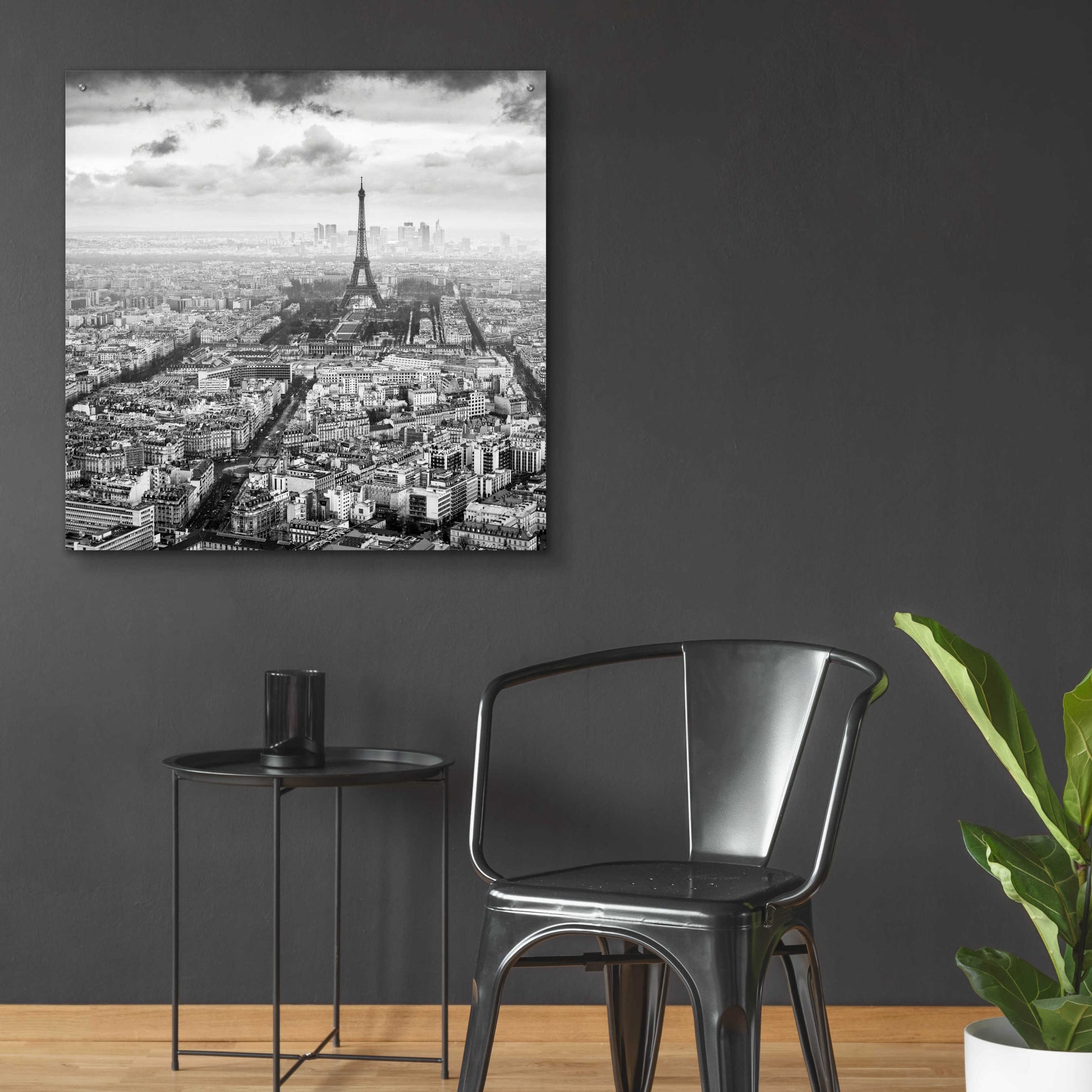 Epic Art 'La Tour Eiffel et La Defense' by Wilco Dragt, Acrylic Glass Wall Art,36x36