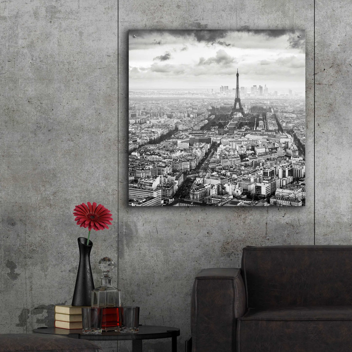 Epic Art 'La Tour Eiffel et La Defense' by Wilco Dragt, Acrylic Glass Wall Art,36x36