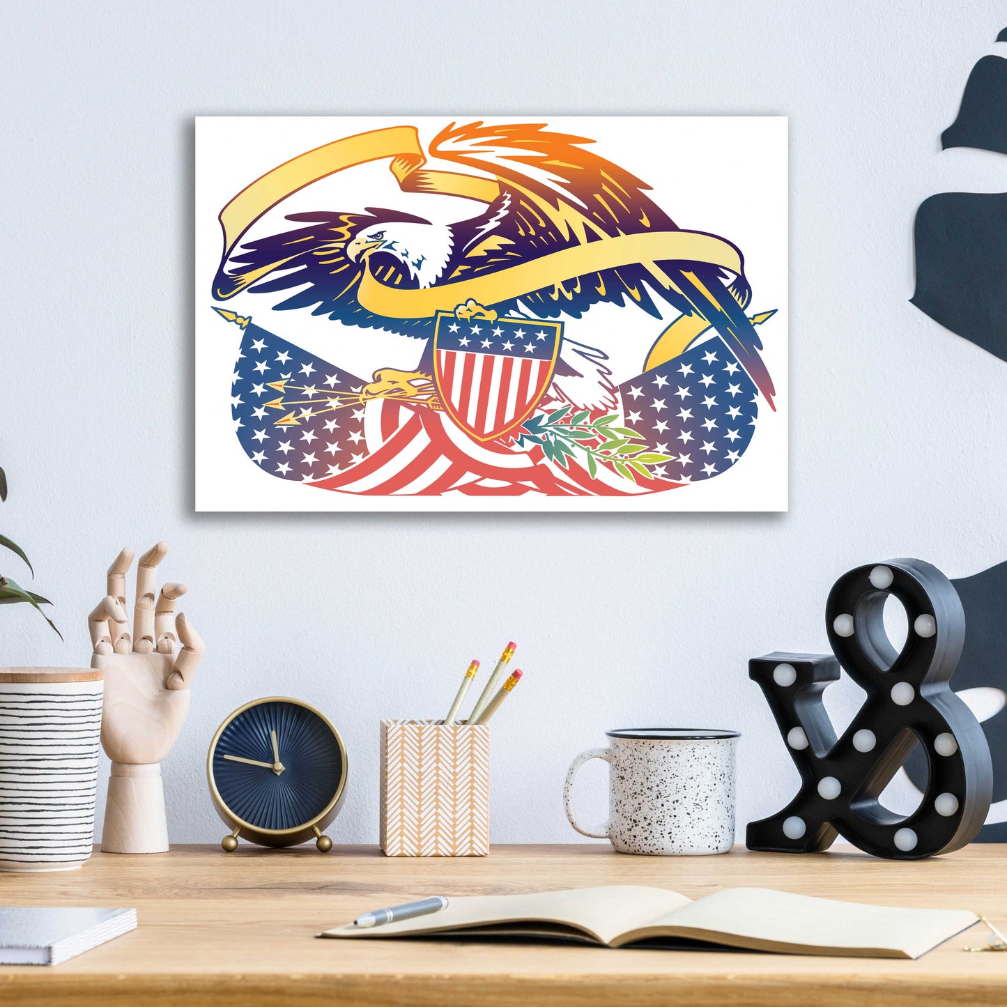 Epic Art 'American Eagle' by David Chestnutt, Acrylic Glass Wall Art,16x12