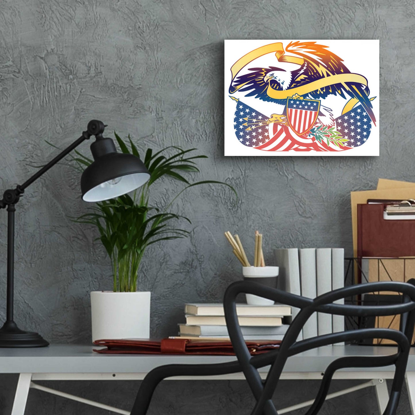 Epic Art 'American Eagle' by David Chestnutt, Acrylic Glass Wall Art,16x12