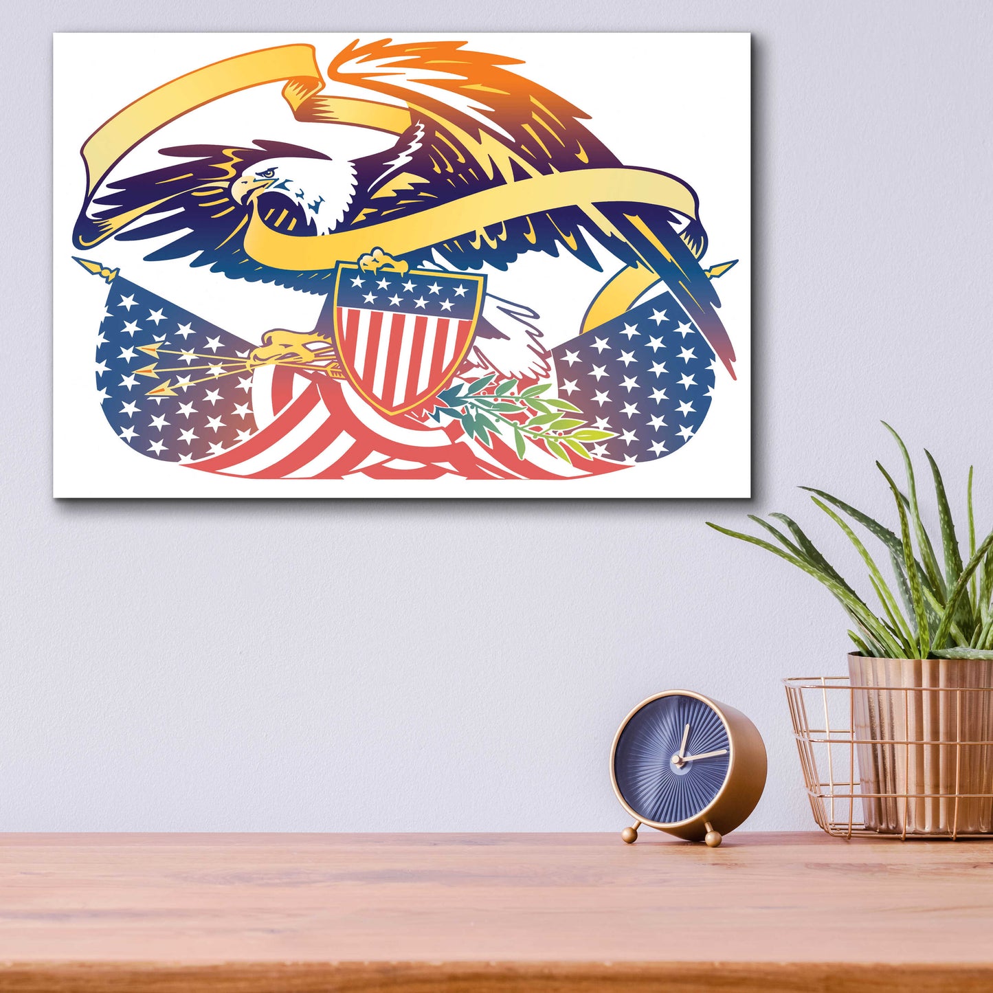 Epic Art 'American Eagle' by David Chestnutt, Acrylic Glass Wall Art,16x12