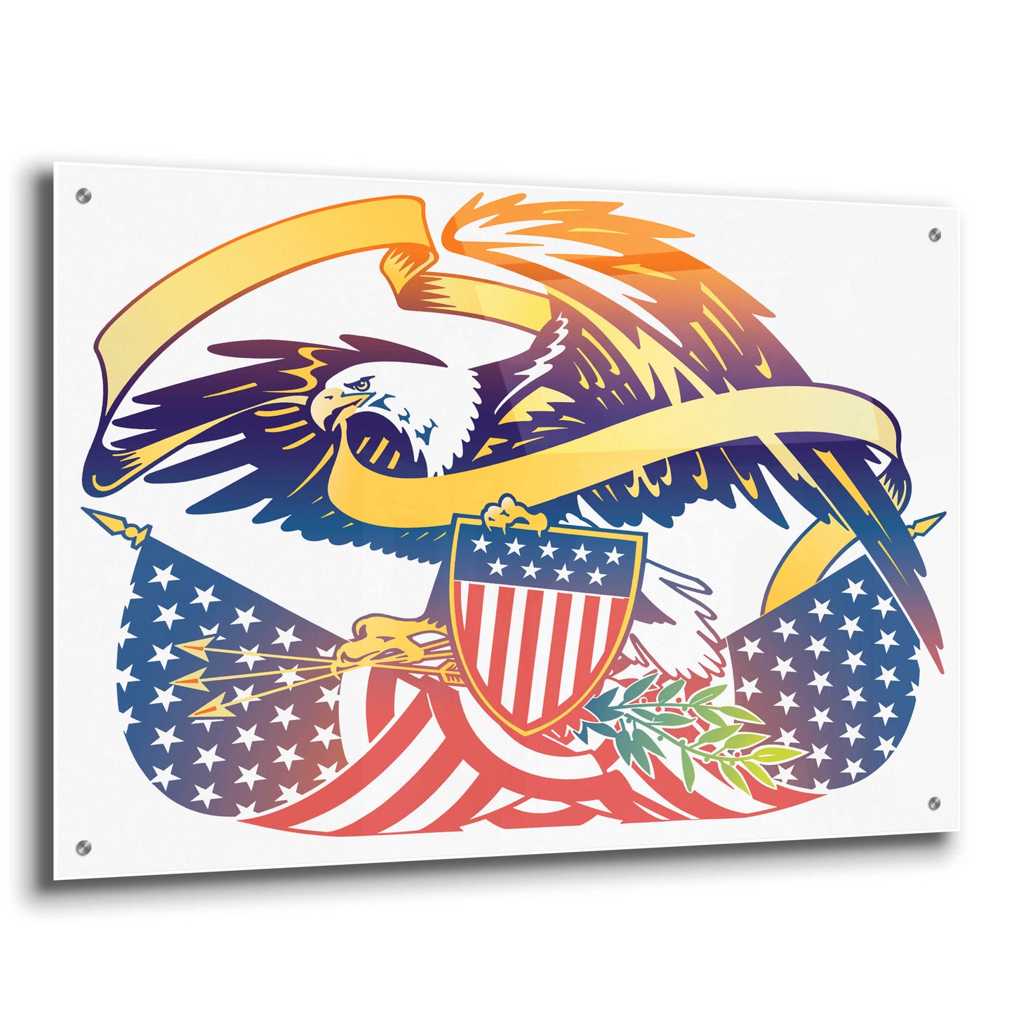 Epic Art 'American Eagle' by David Chestnutt, Acrylic Glass Wall Art,36x24