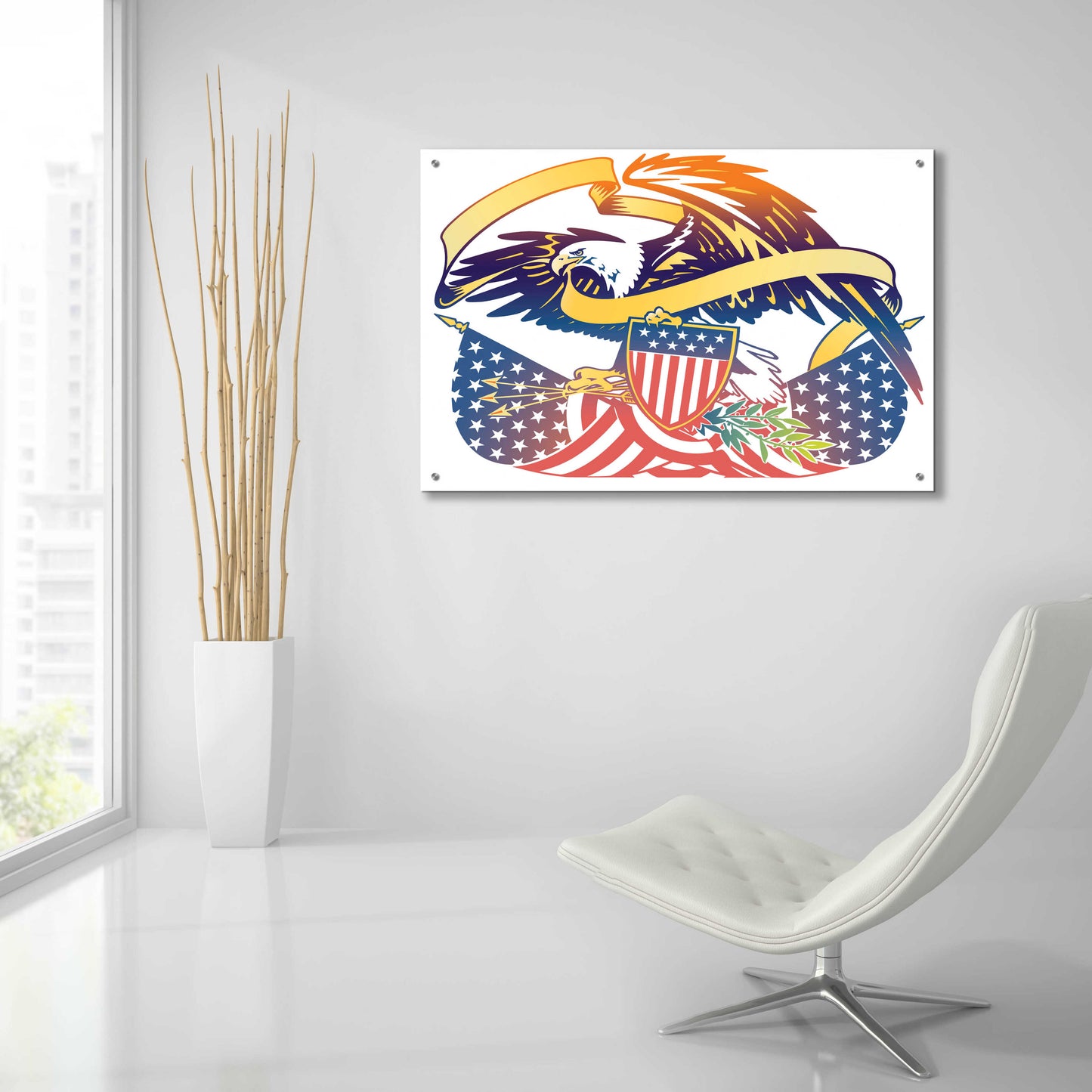 Epic Art 'American Eagle' by David Chestnutt, Acrylic Glass Wall Art,36x24