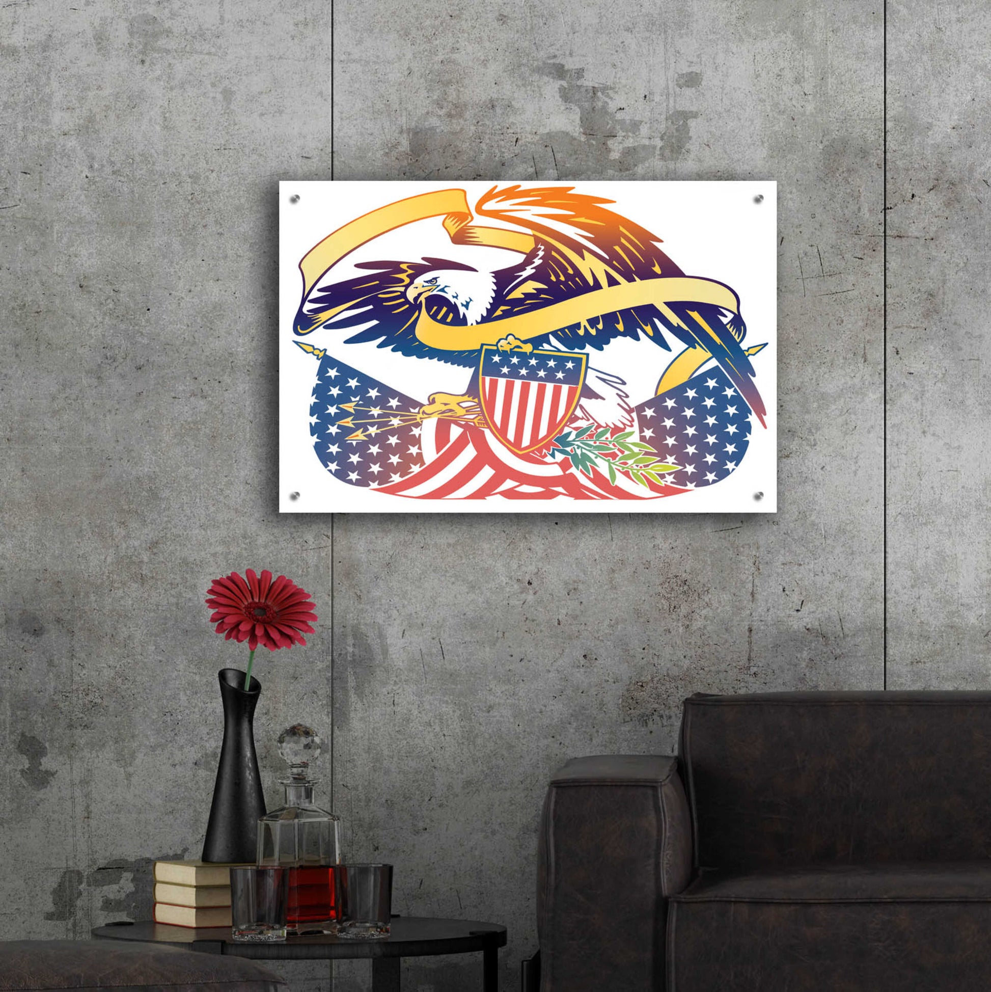 Epic Art 'American Eagle' by David Chestnutt, Acrylic Glass Wall Art,36x24