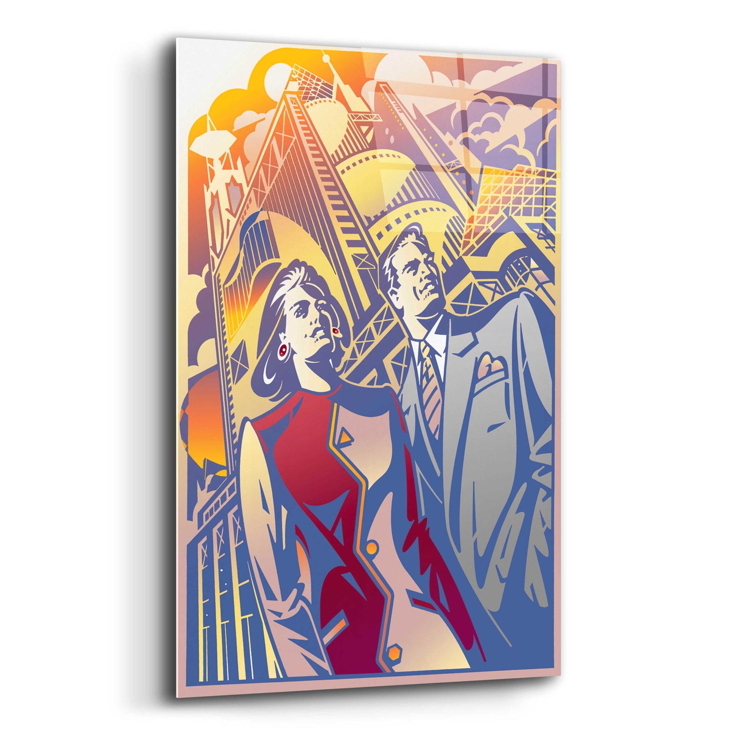 Epic Art 'Architectural Business Couple' by David Chestnutt, Acrylic Glass Wall Art,12x16