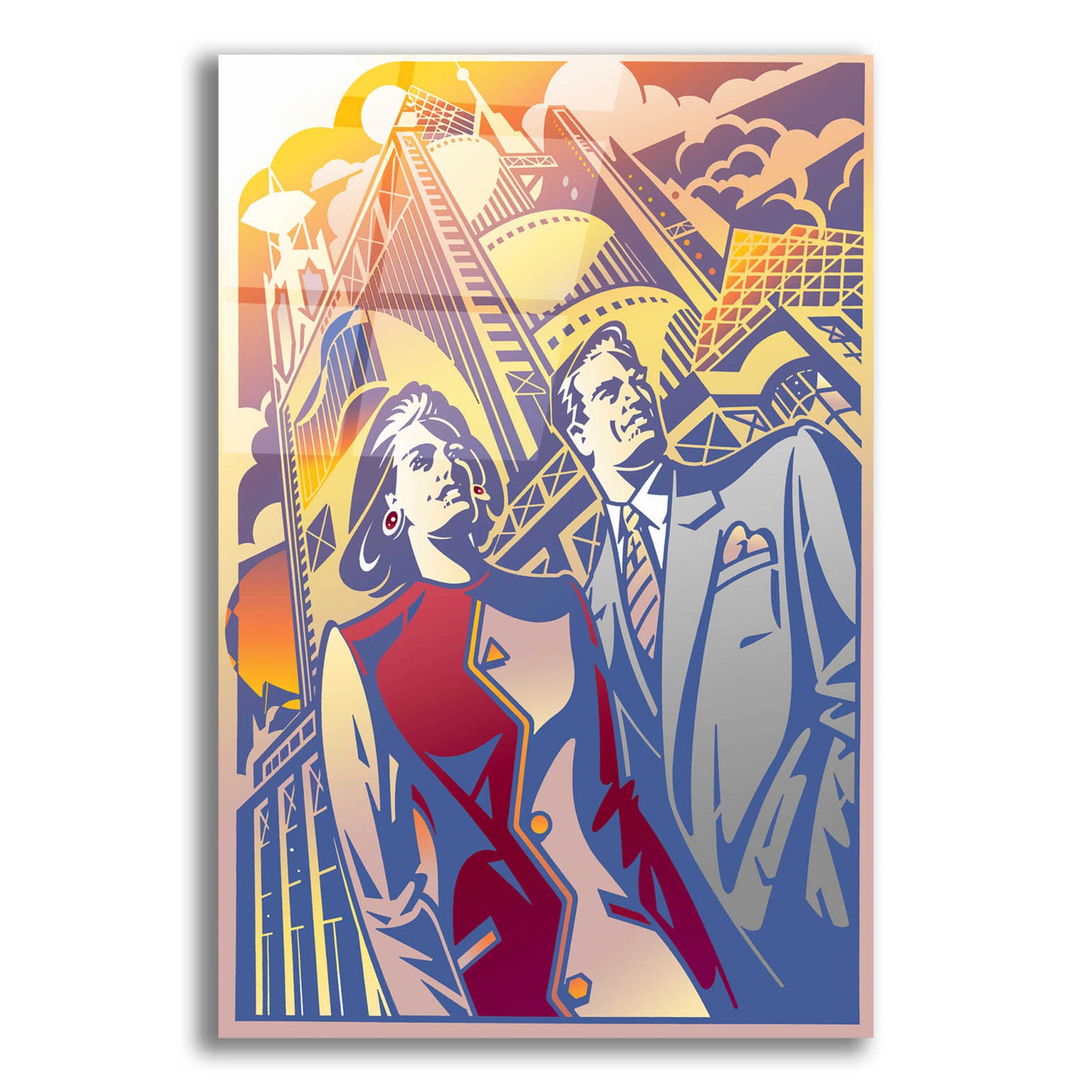 Epic Art 'Architectural Business Couple' by David Chestnutt, Acrylic Glass Wall Art,12x16