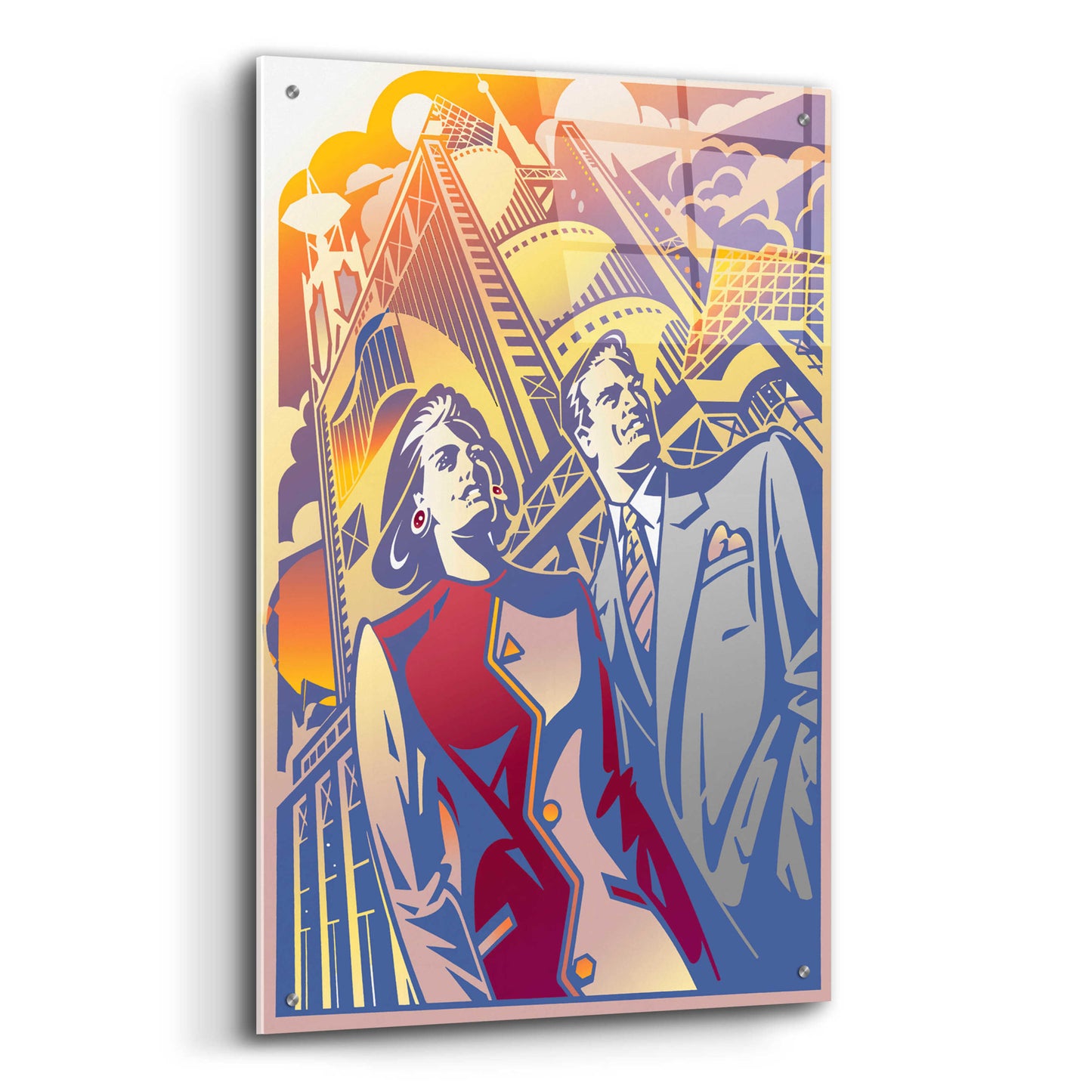 Epic Art 'Architectural Business Couple' by David Chestnutt, Acrylic Glass Wall Art,24x36