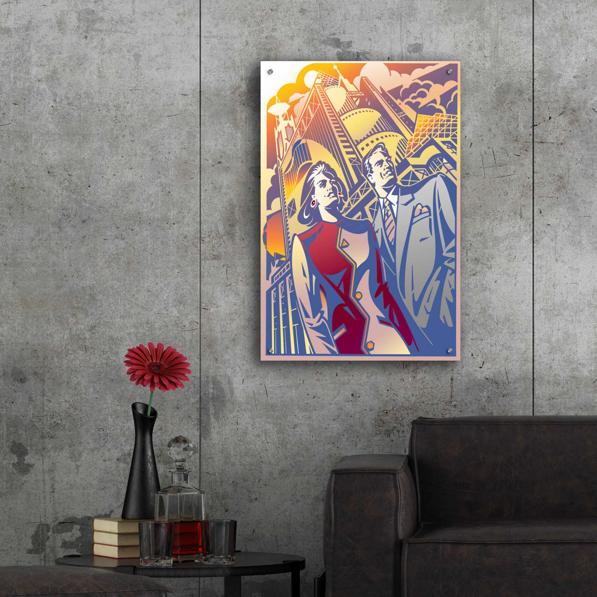 Epic Art 'Architectural Business Couple' by David Chestnutt, Acrylic Glass Wall Art,24x36