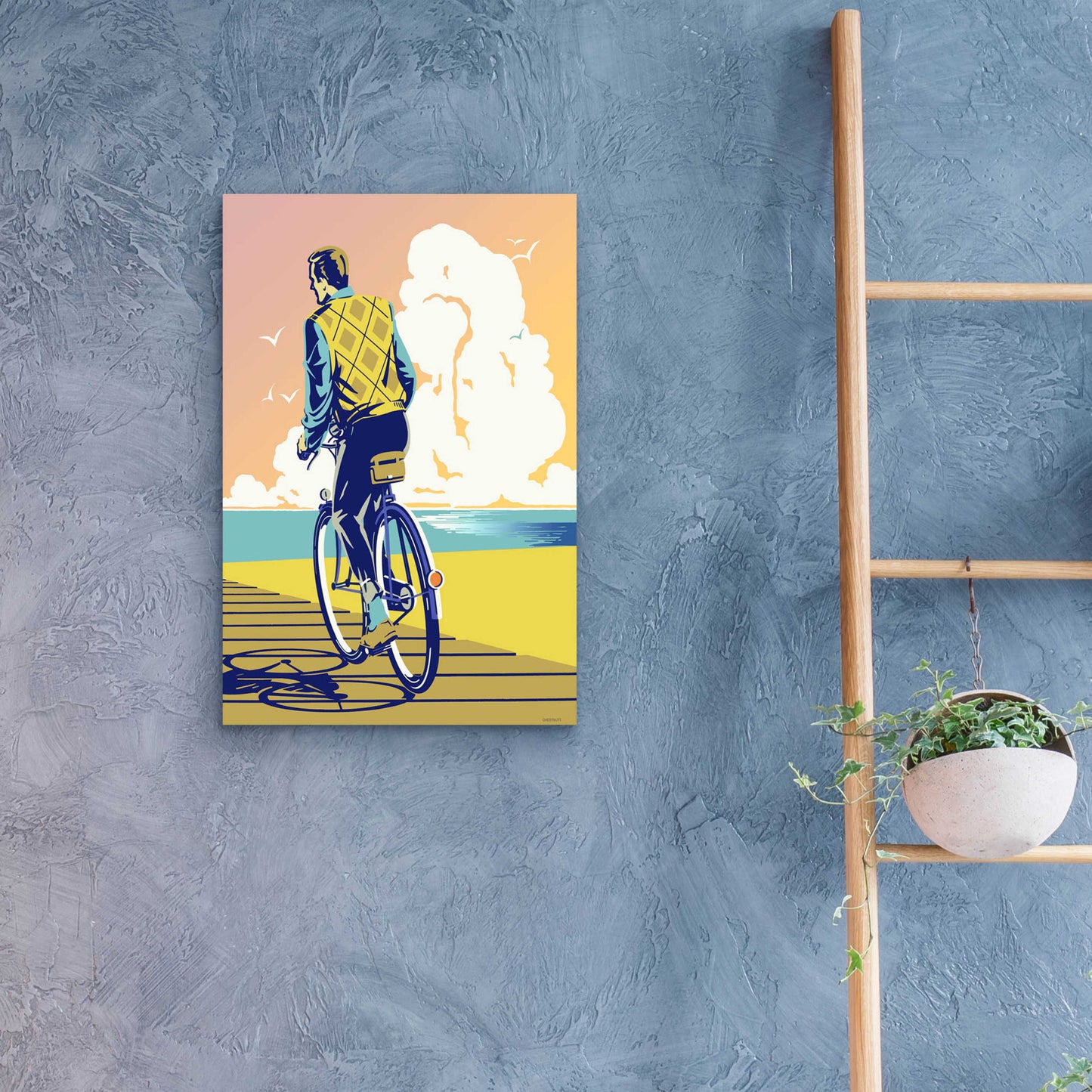 Epic Art 'Beach Bike' by David Chestnutt, Acrylic Glass Wall Art,16x24