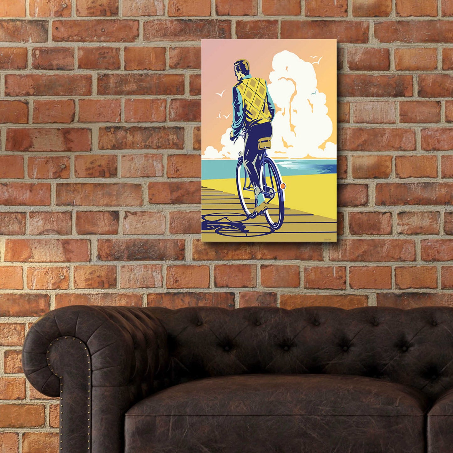 Epic Art 'Beach Bike' by David Chestnutt, Acrylic Glass Wall Art,16x24