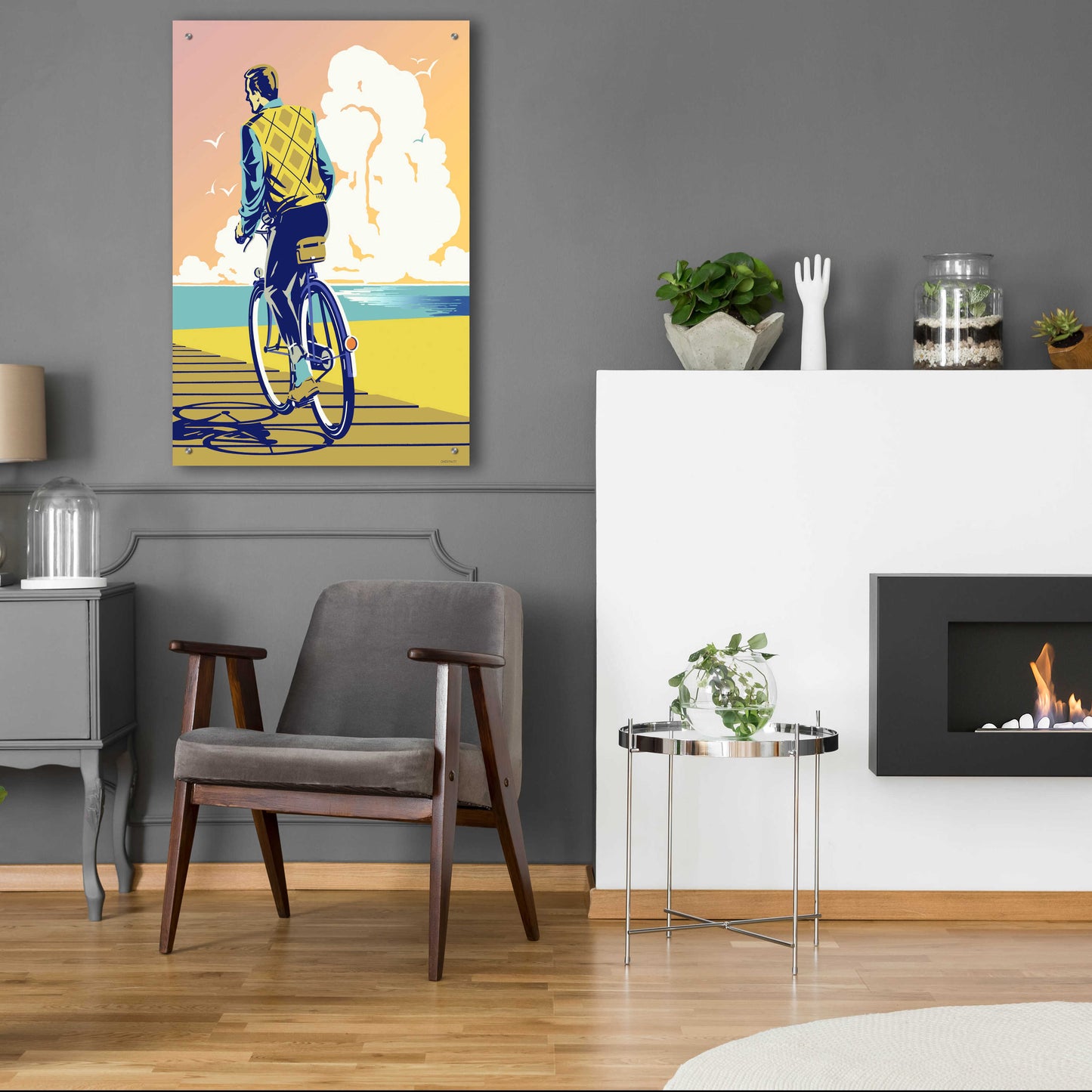 Epic Art 'Beach Bike' by David Chestnutt, Acrylic Glass Wall Art,24x36