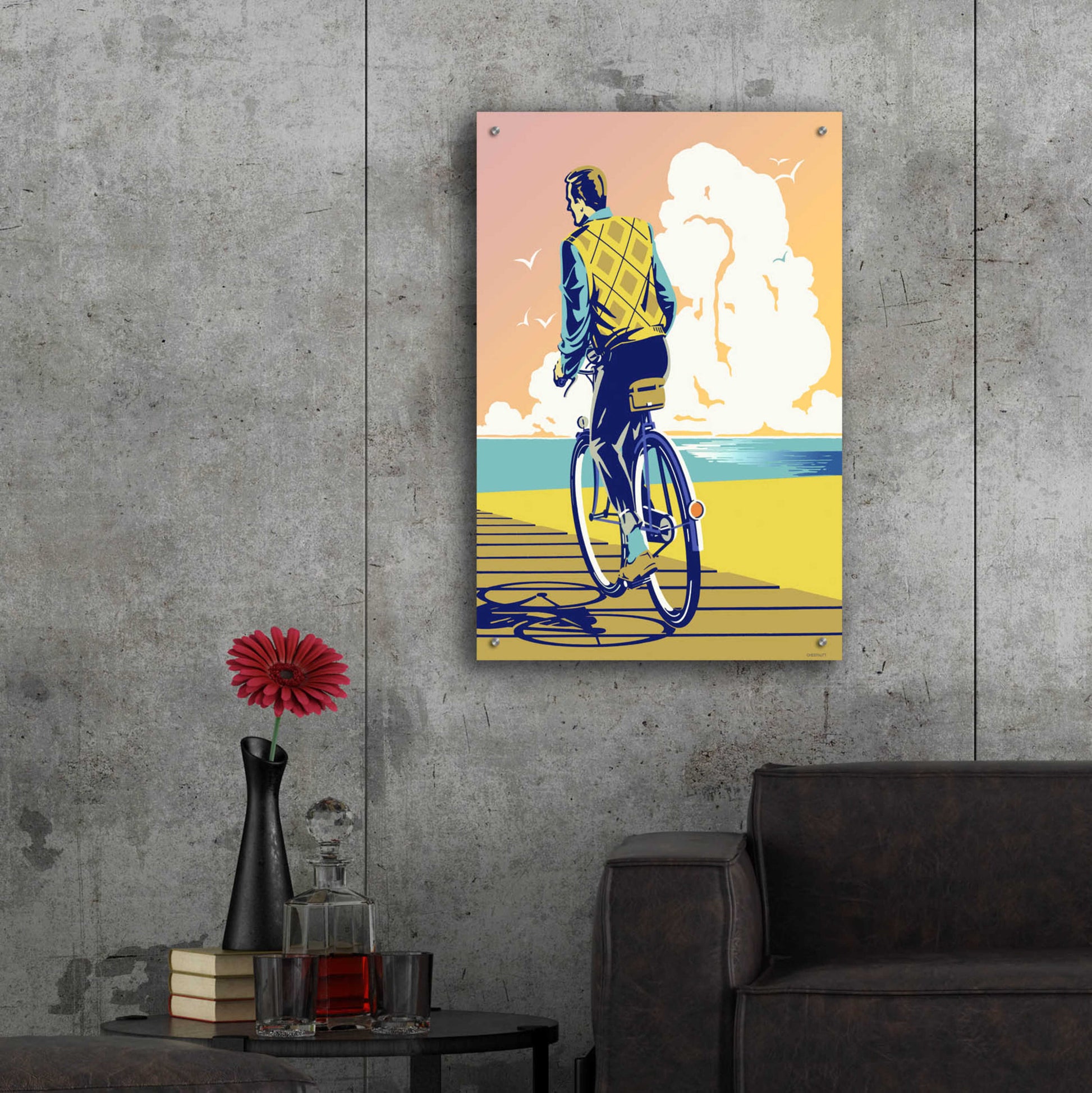 Epic Art 'Beach Bike' by David Chestnutt, Acrylic Glass Wall Art,24x36