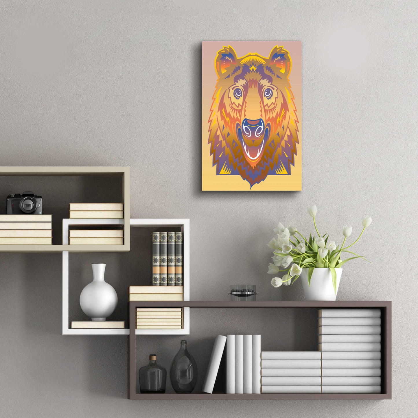 Epic Art 'Bear' by David Chestnutt, Acrylic Glass Wall Art,16x24