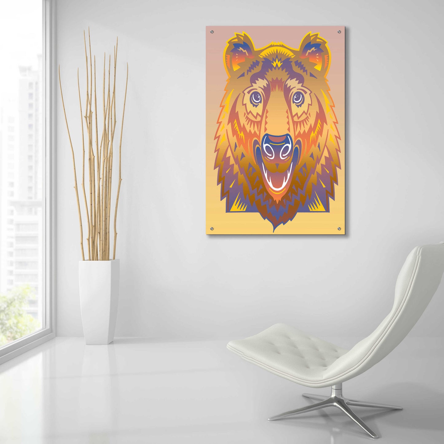 Epic Art 'Bear' by David Chestnutt, Acrylic Glass Wall Art,24x36