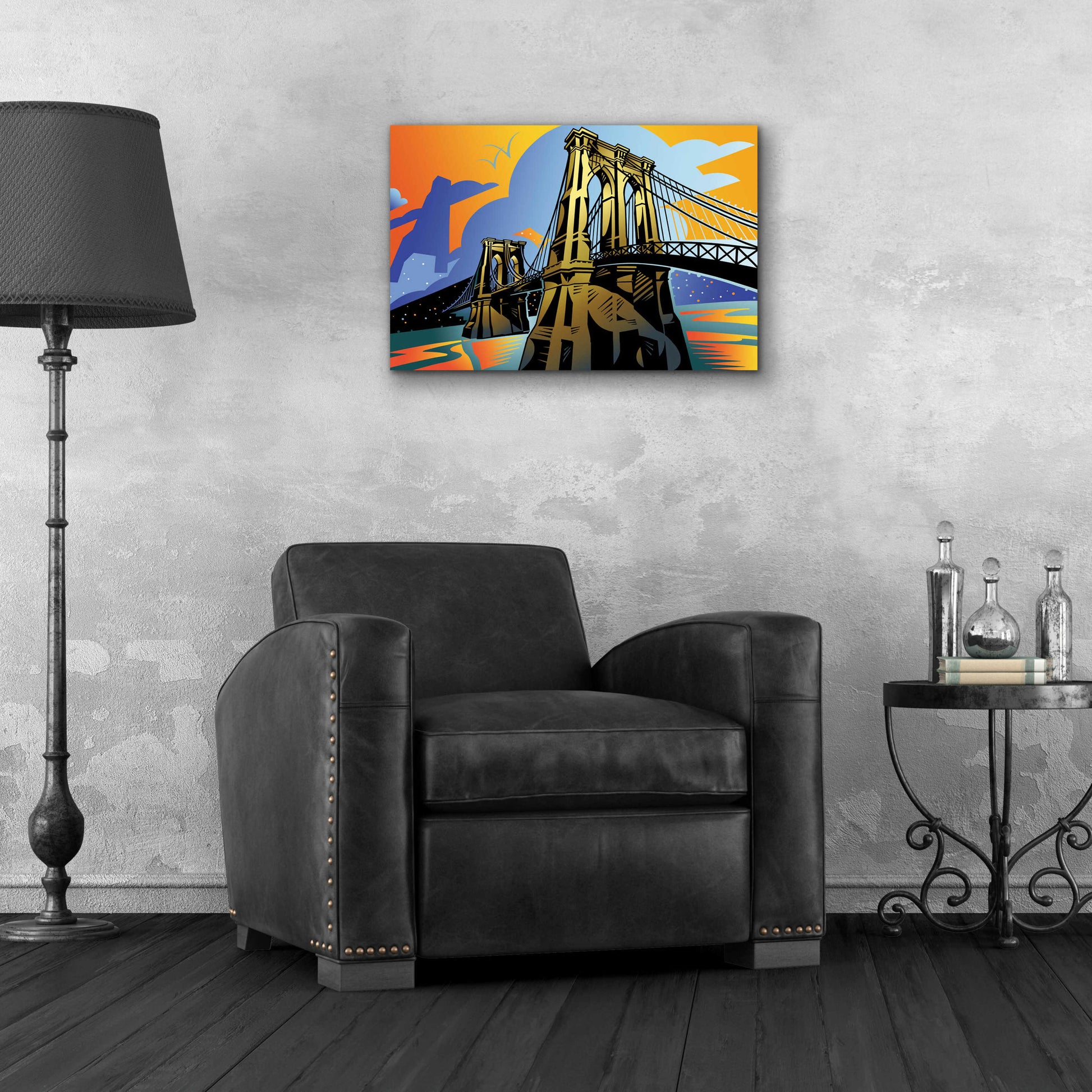 Epic Art 'Brooklyn Bridge' by David Chestnutt, Acrylic Glass Wall Art,24x16