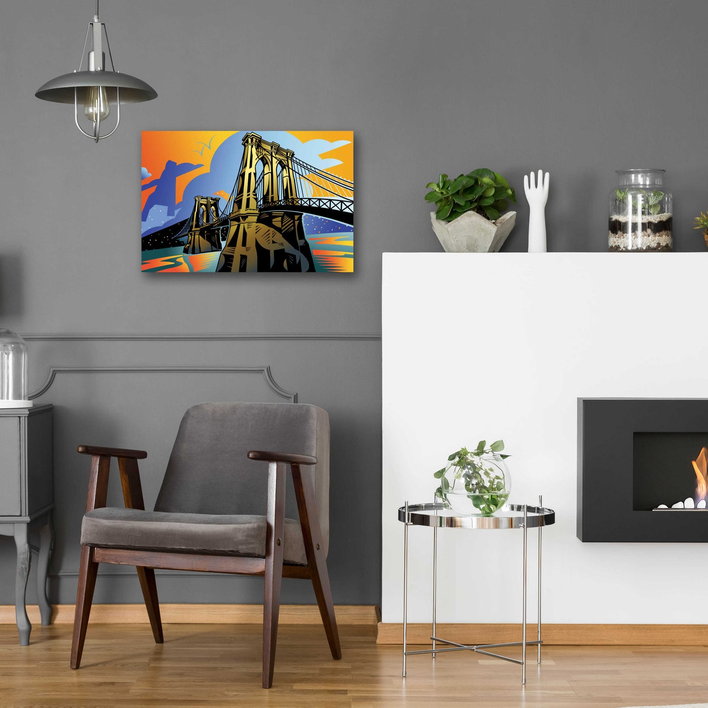 Epic Art 'Brooklyn Bridge' by David Chestnutt, Acrylic Glass Wall Art,24x16