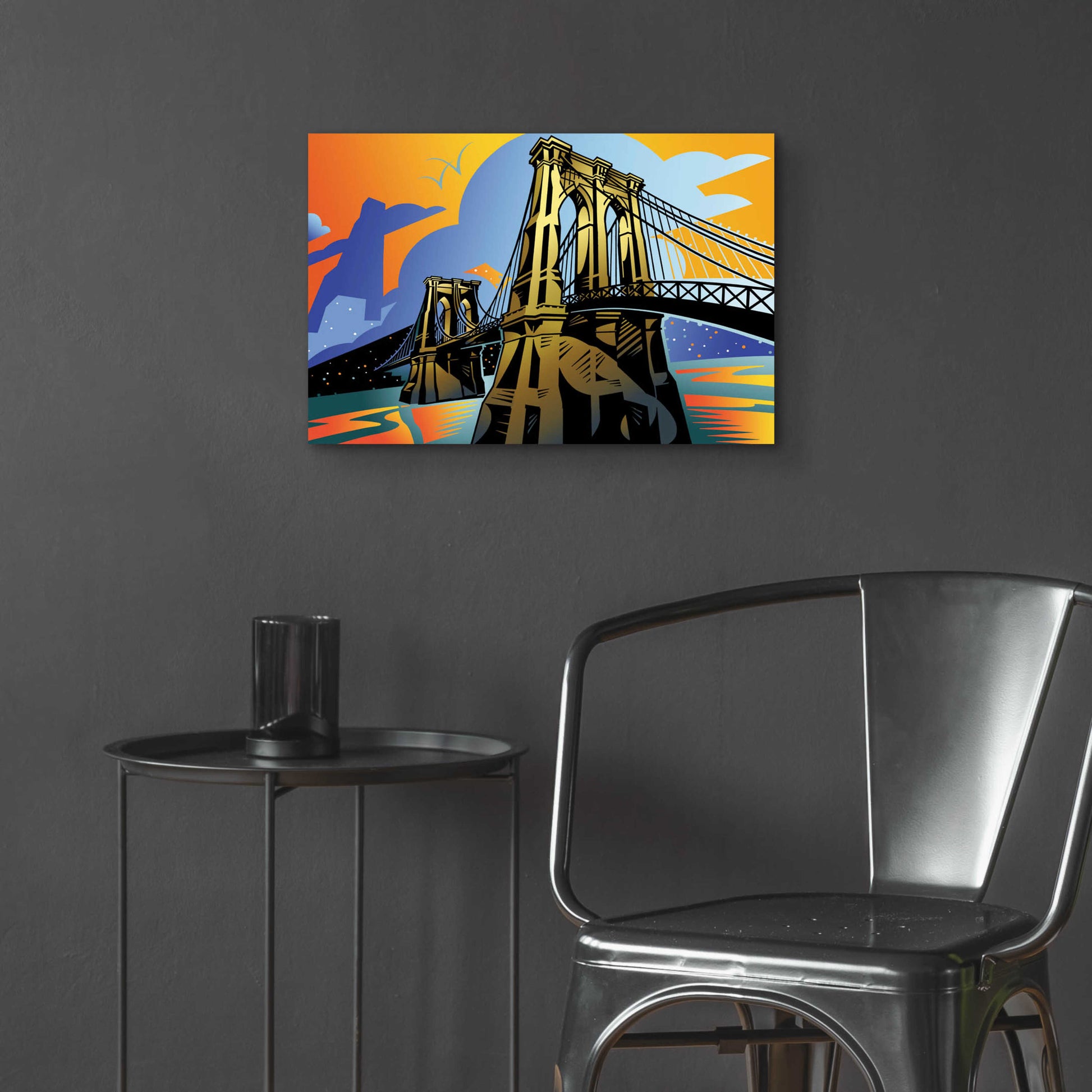 Epic Art 'Brooklyn Bridge' by David Chestnutt, Acrylic Glass Wall Art,24x16