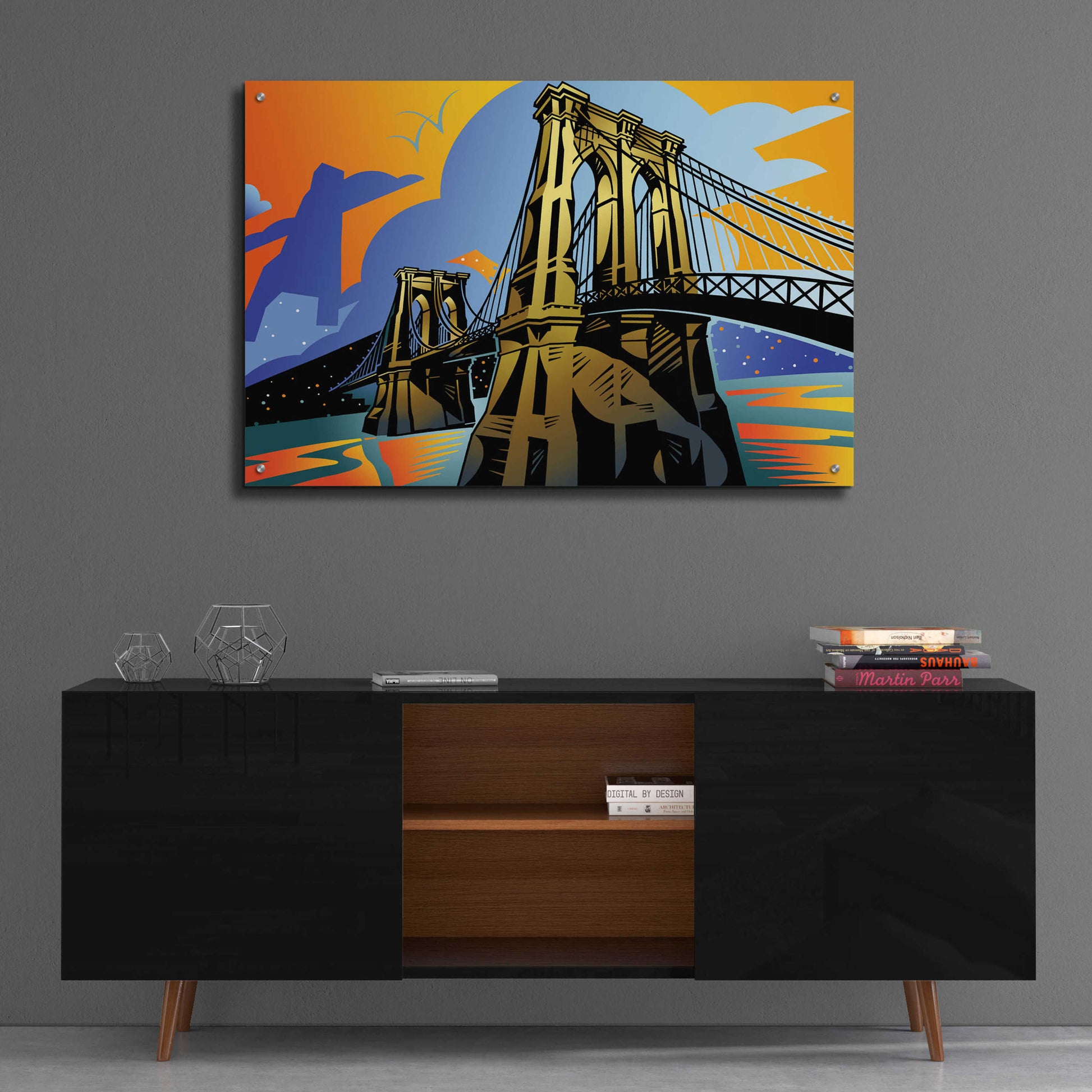 Epic Art 'Brooklyn Bridge' by David Chestnutt, Acrylic Glass Wall Art,36x24