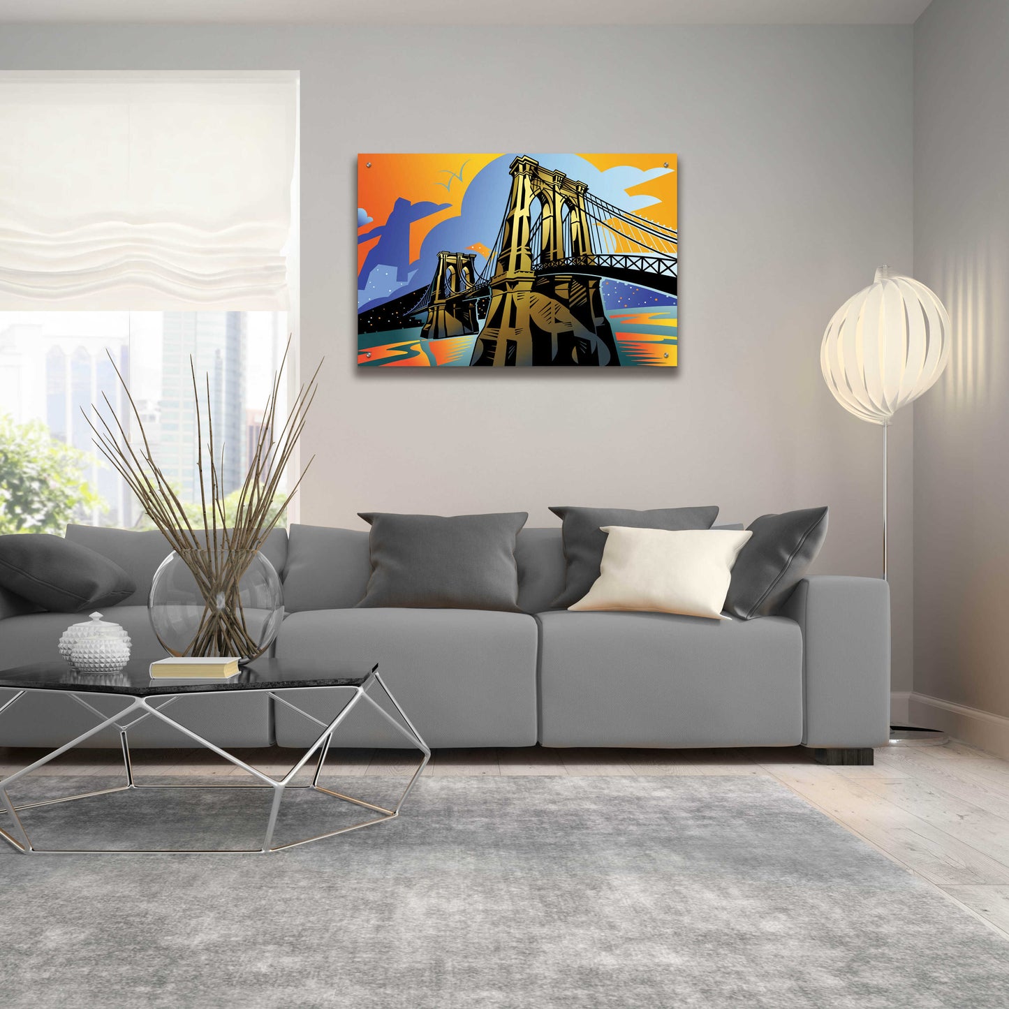 Epic Art 'Brooklyn Bridge' by David Chestnutt, Acrylic Glass Wall Art,36x24