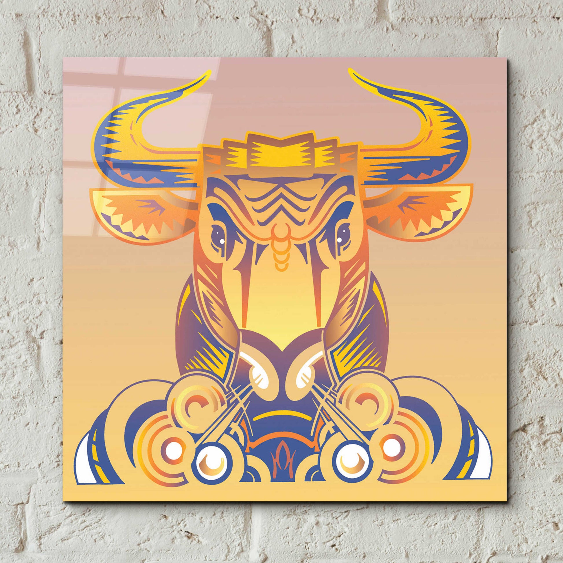 Epic Art 'Bull' by David Chestnutt, Acrylic Glass Wall Art,12x12