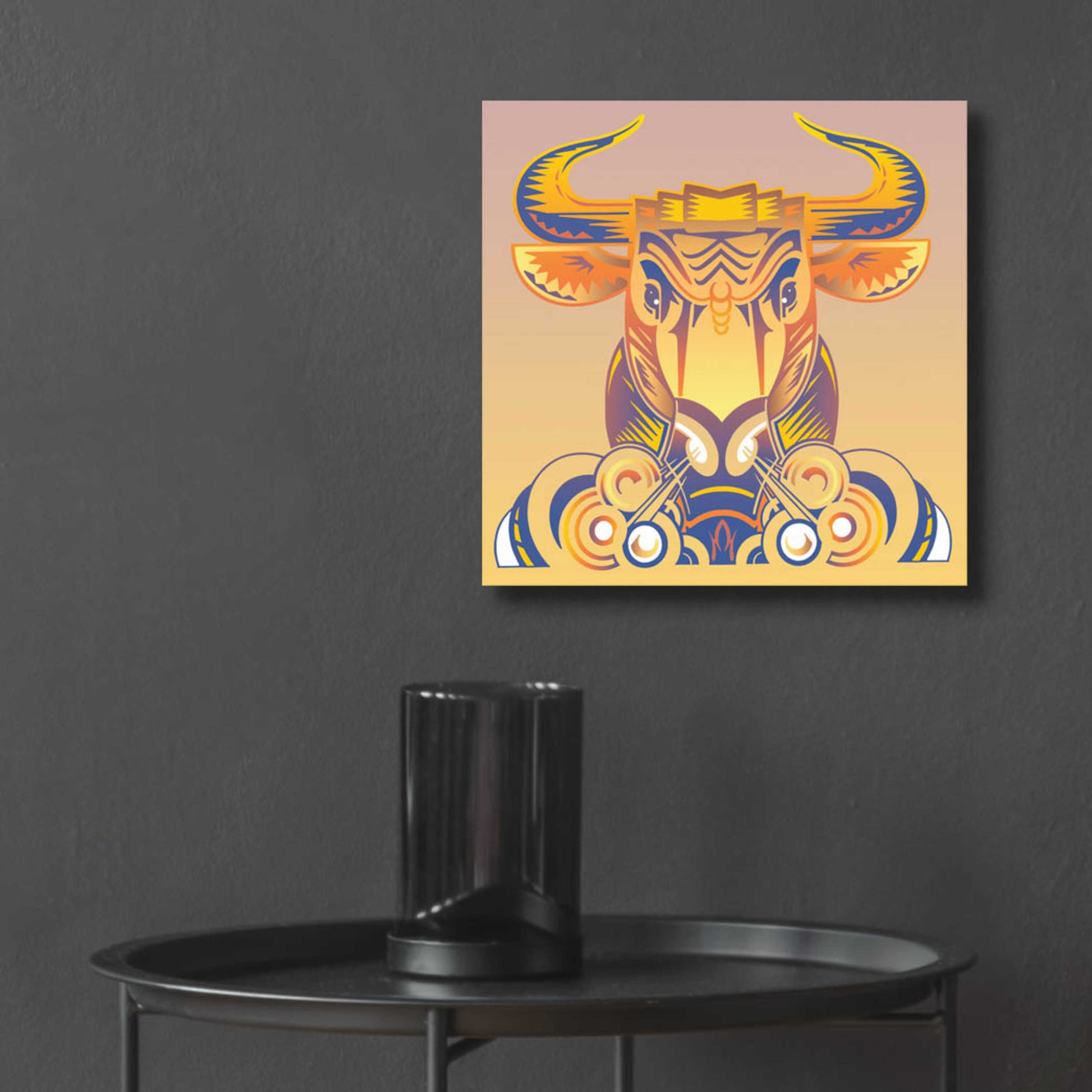 Epic Art 'Bull' by David Chestnutt, Acrylic Glass Wall Art,12x12