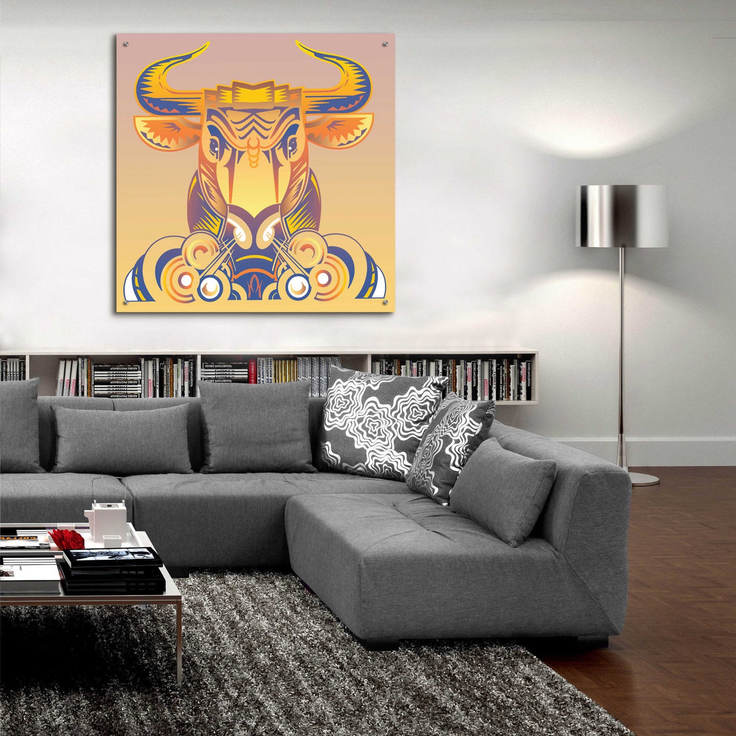 Epic Art 'Bull' by David Chestnutt, Acrylic Glass Wall Art,36x36